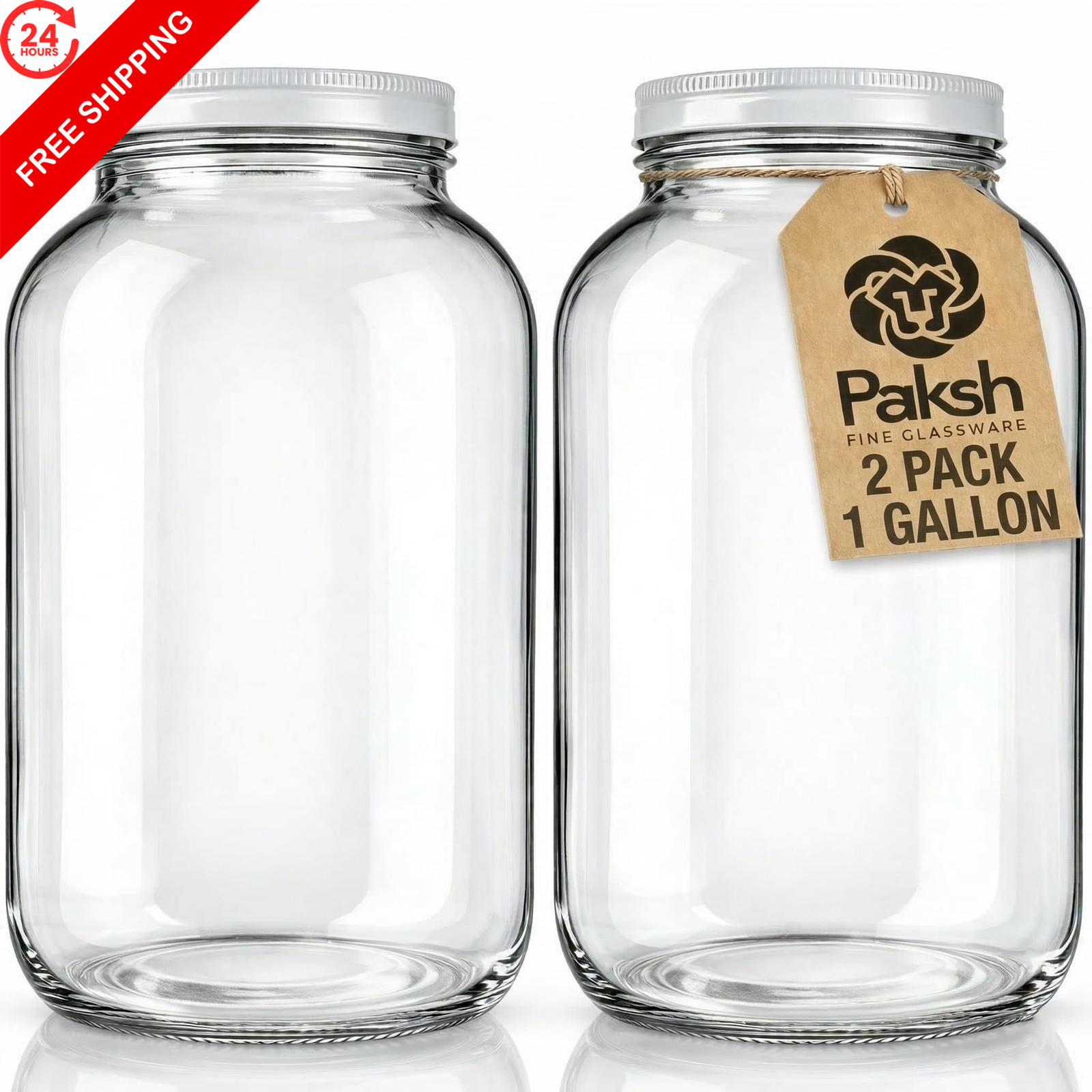 1 Gallon 6 inches (L) x 10 (H), 1 gallon capacity, Metal Lid, 2 Pack