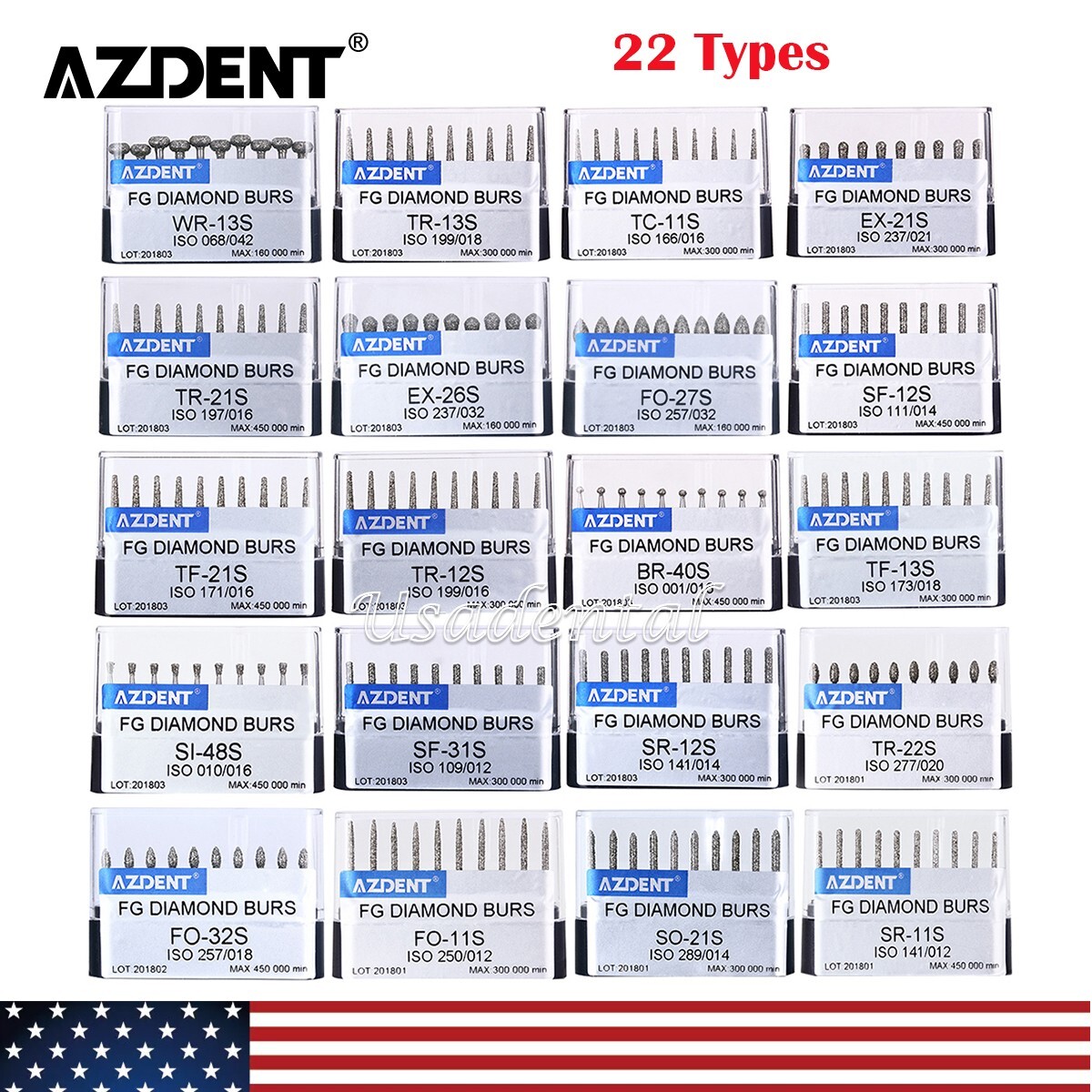 Dental Diamond FG Burs Super Coarse Round Cone Taper High Speed Polishing Drills