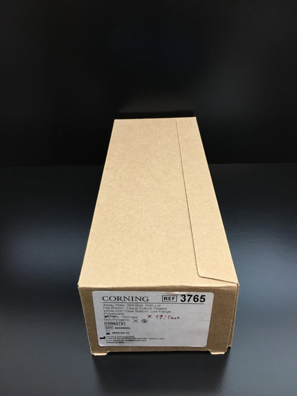 Corning REF 3765 Cell Culture Treated 384 Well Flat-Bottom Microplate Lot 19 PCS