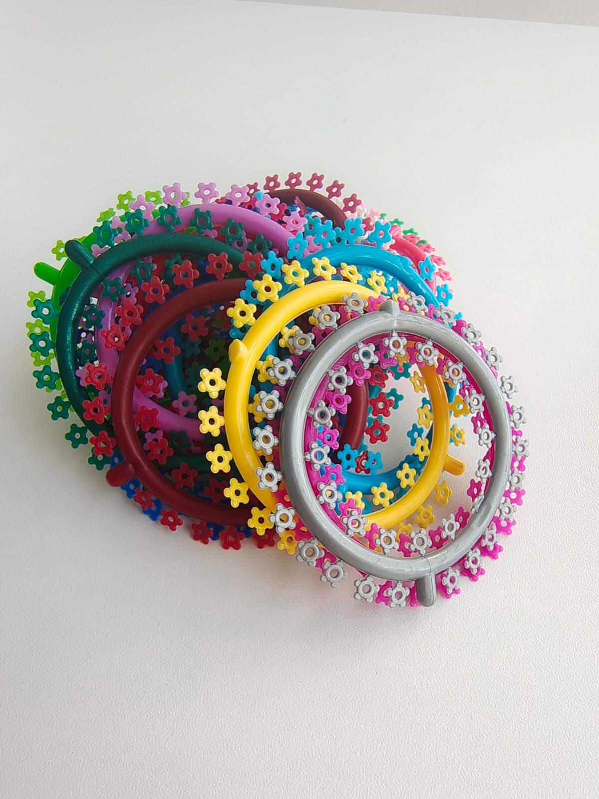 1000Pcs Dental Orthodontic Elastic Ligature Tie Multi-Colored Flower Rubber Band