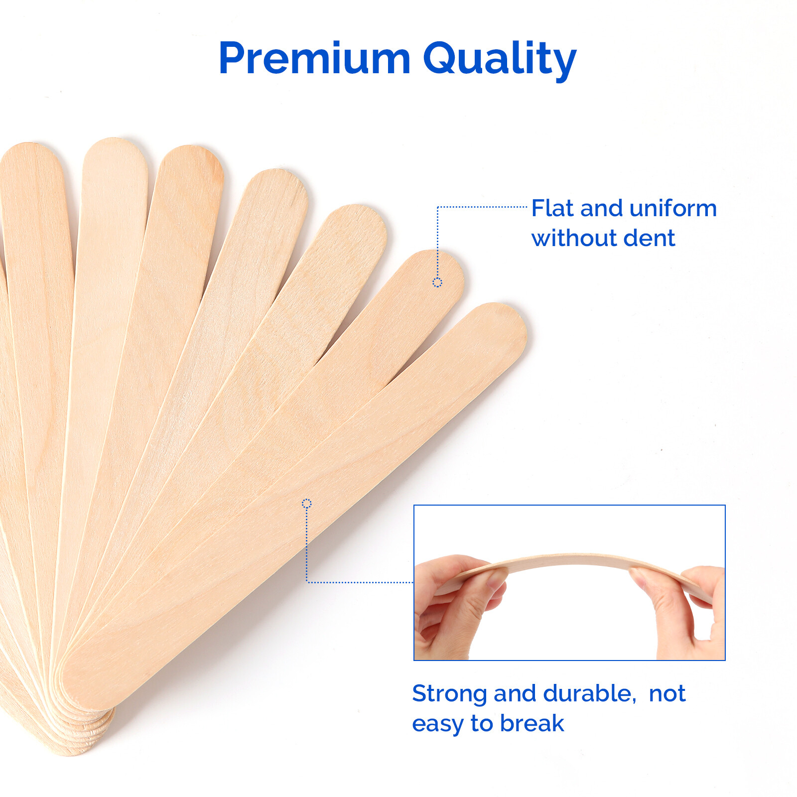 5000pcs 6 Inch Wood Tongue Depressors Non-Sterile Waxing Spatula Wax Stick Craft