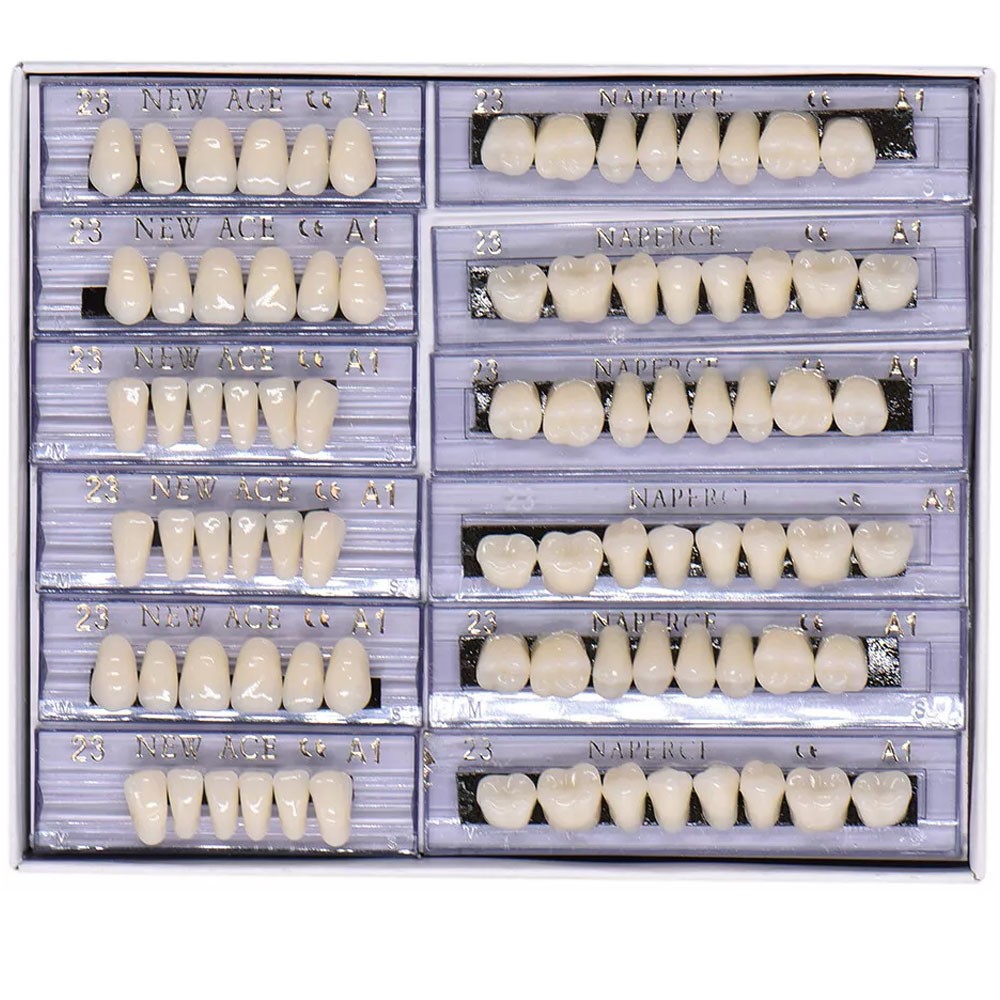 1-10Box Dental Acrylic Resin Denture 23# A1 Full Set Teeth Upper Lower Shade NEW