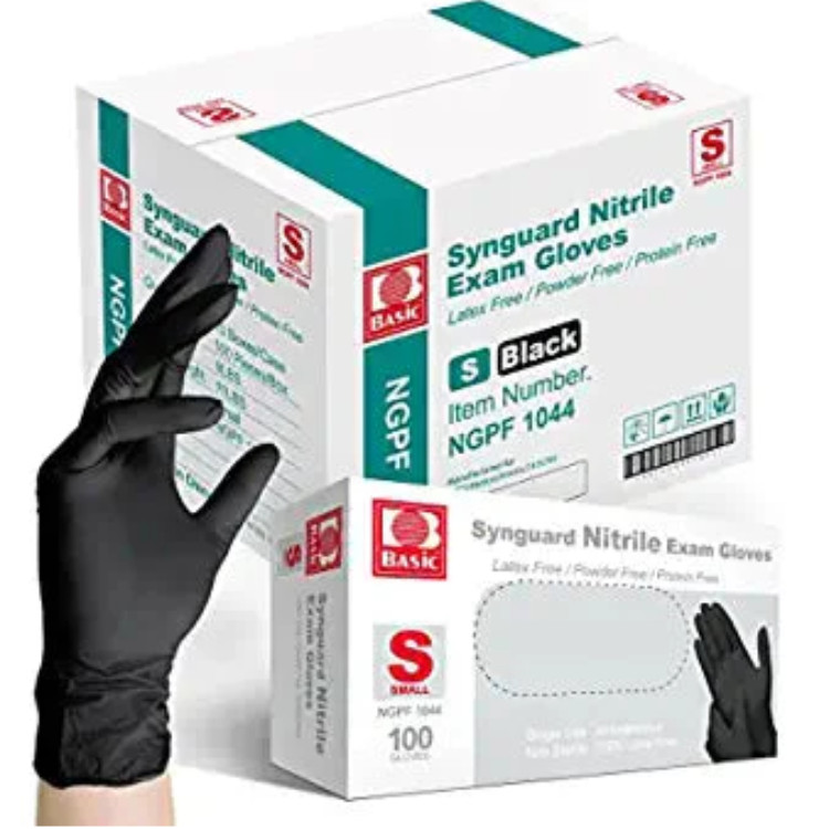 BASIC Medical Black Nitrile Gloves Powder & Latex Free Case 1000 pcs