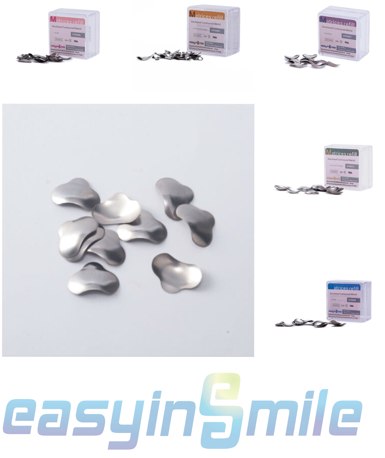 50Pcs/box Dental Sectional Matrices Refill Wave Shape Wedges 50 μm EASYINSMILE