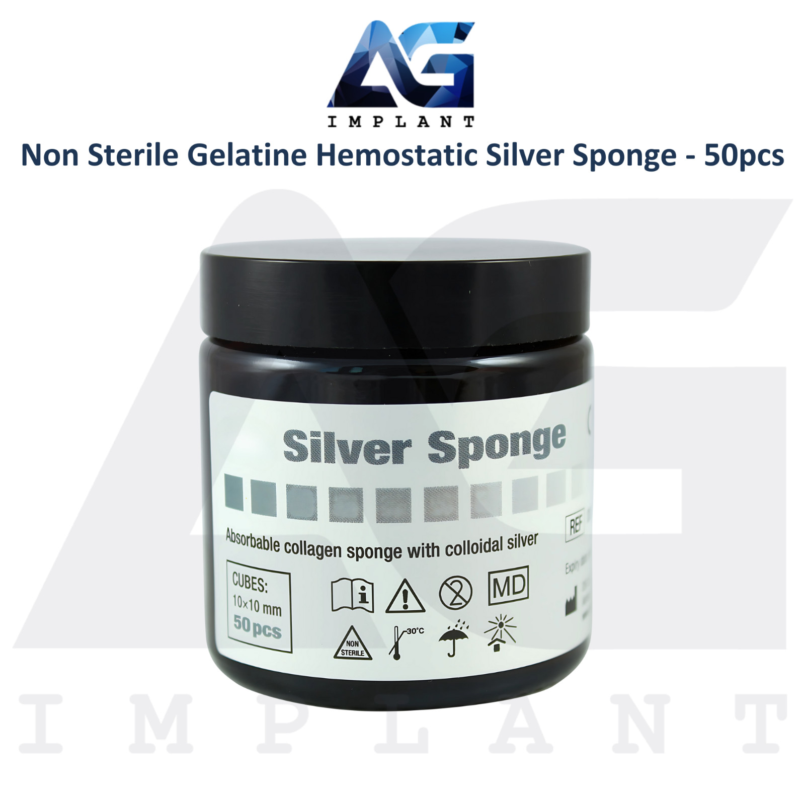 Dental Silver Sponge Non Sterile Gelatine Hemostatic 50pcs Ble3ding Control