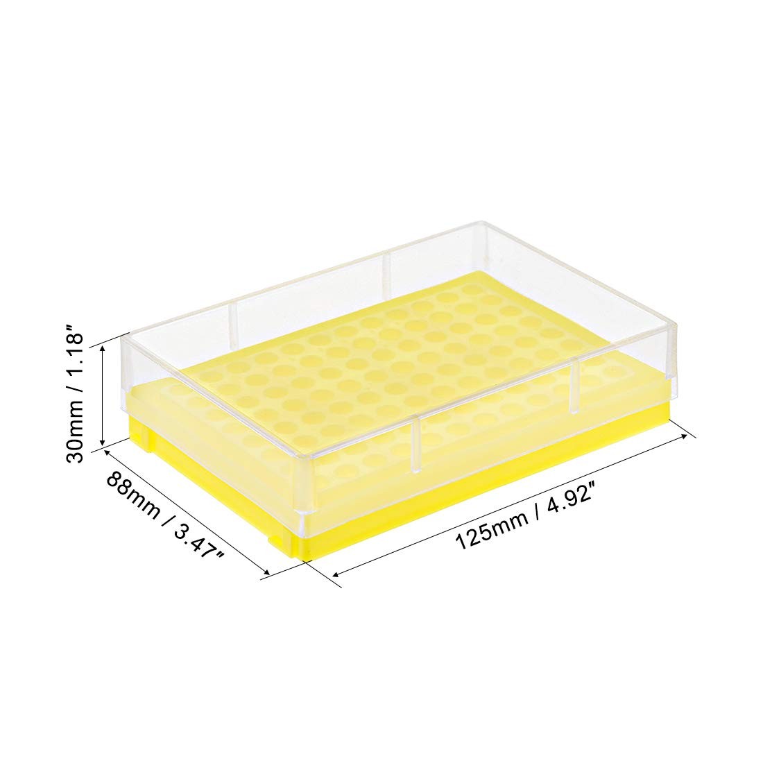 uxcell Centrifuge Tube Rack Storage Box 96-Well Polypropylene Holder for 0.2ml M