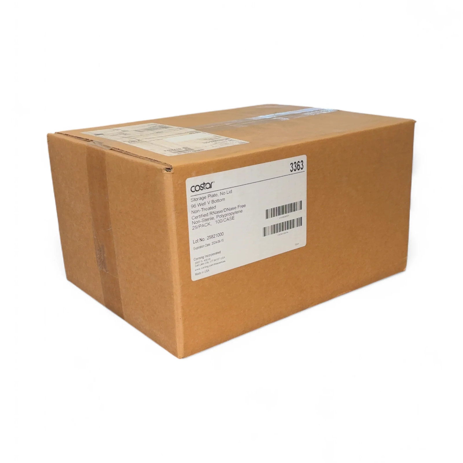 Costar 96 Well V-Bottom Storage Plate 3363 96 Well V Bottom Non-Treated 100/C…