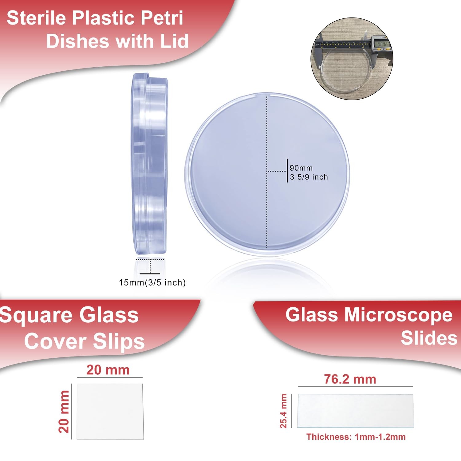 Sterile Plastic Petri Dishes with Lid Set for Lab
