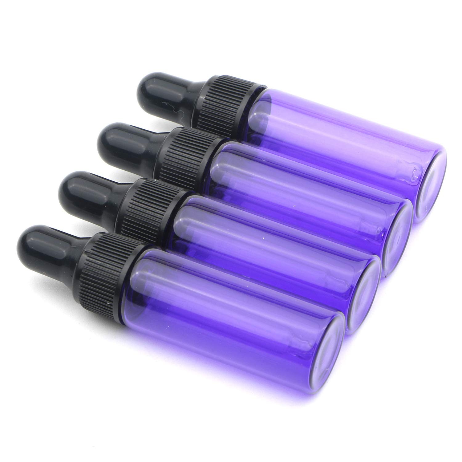 Kesell 5ml Small Dropper Bottles Empty Essential Oil Glass Bottle Purple