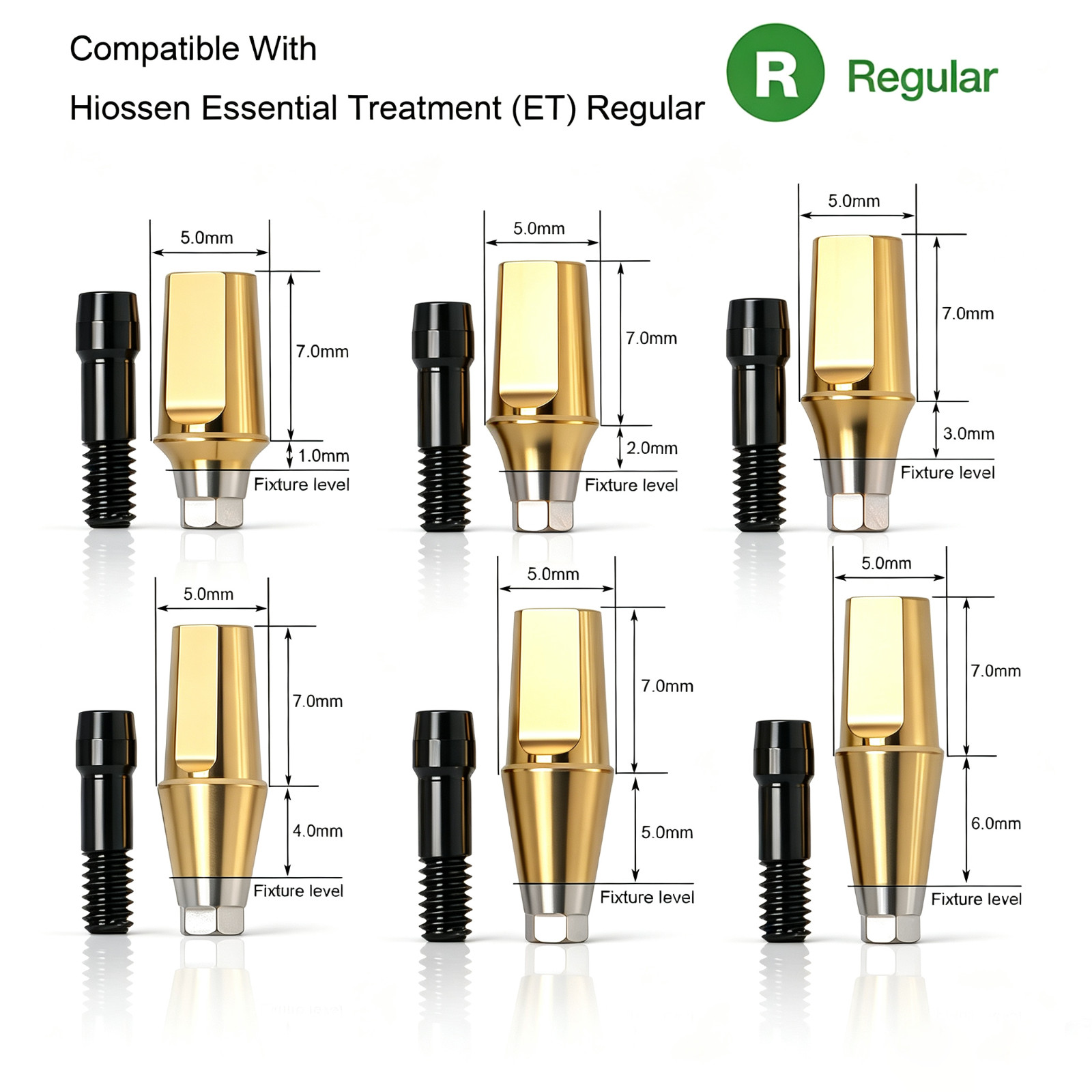 US Dental ET Straight Abutment Hex fit Hiossen ET Osstem TS Mini/Regular