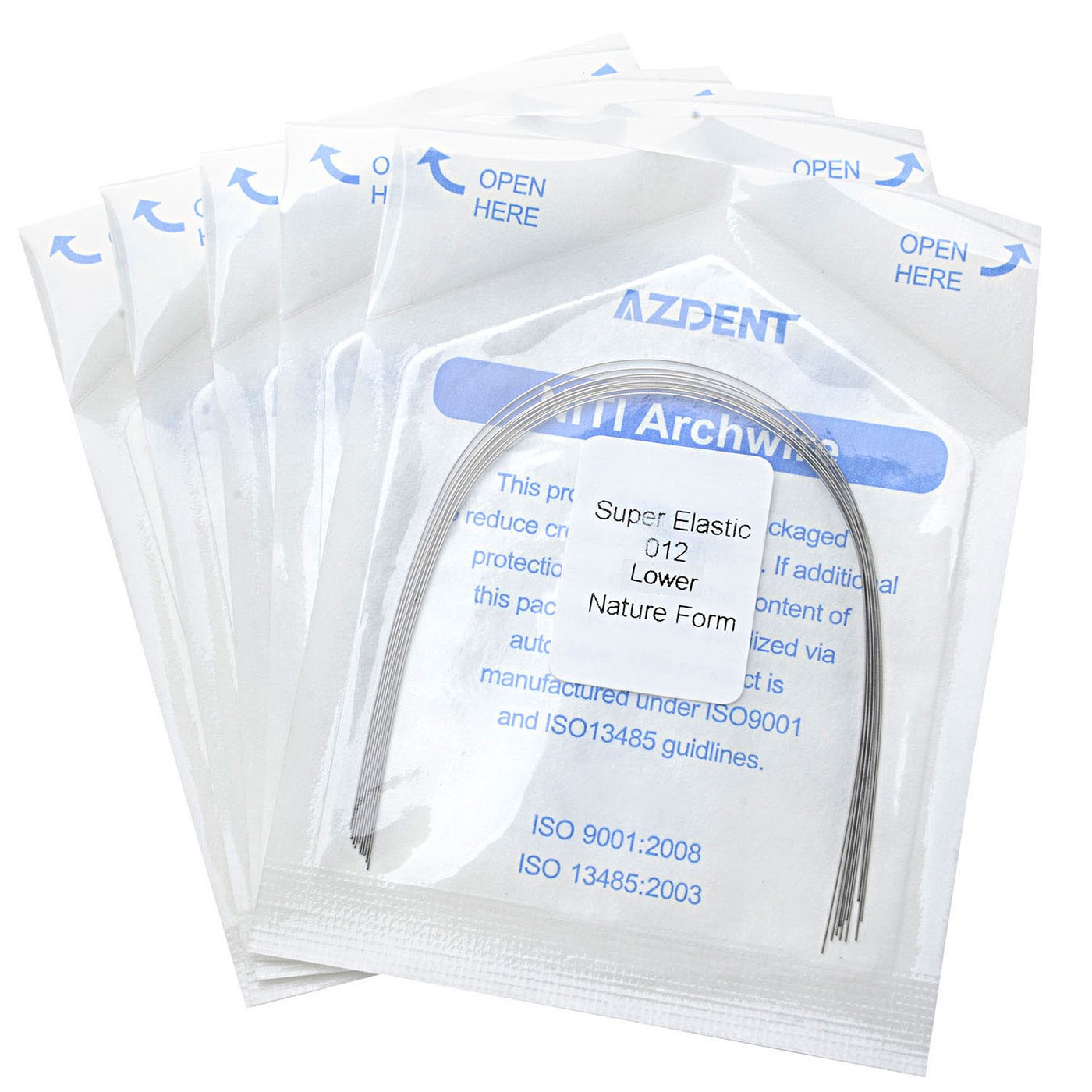 AZDENT dental ortodoncia arco alambre super elástico Niti redonda forma natural