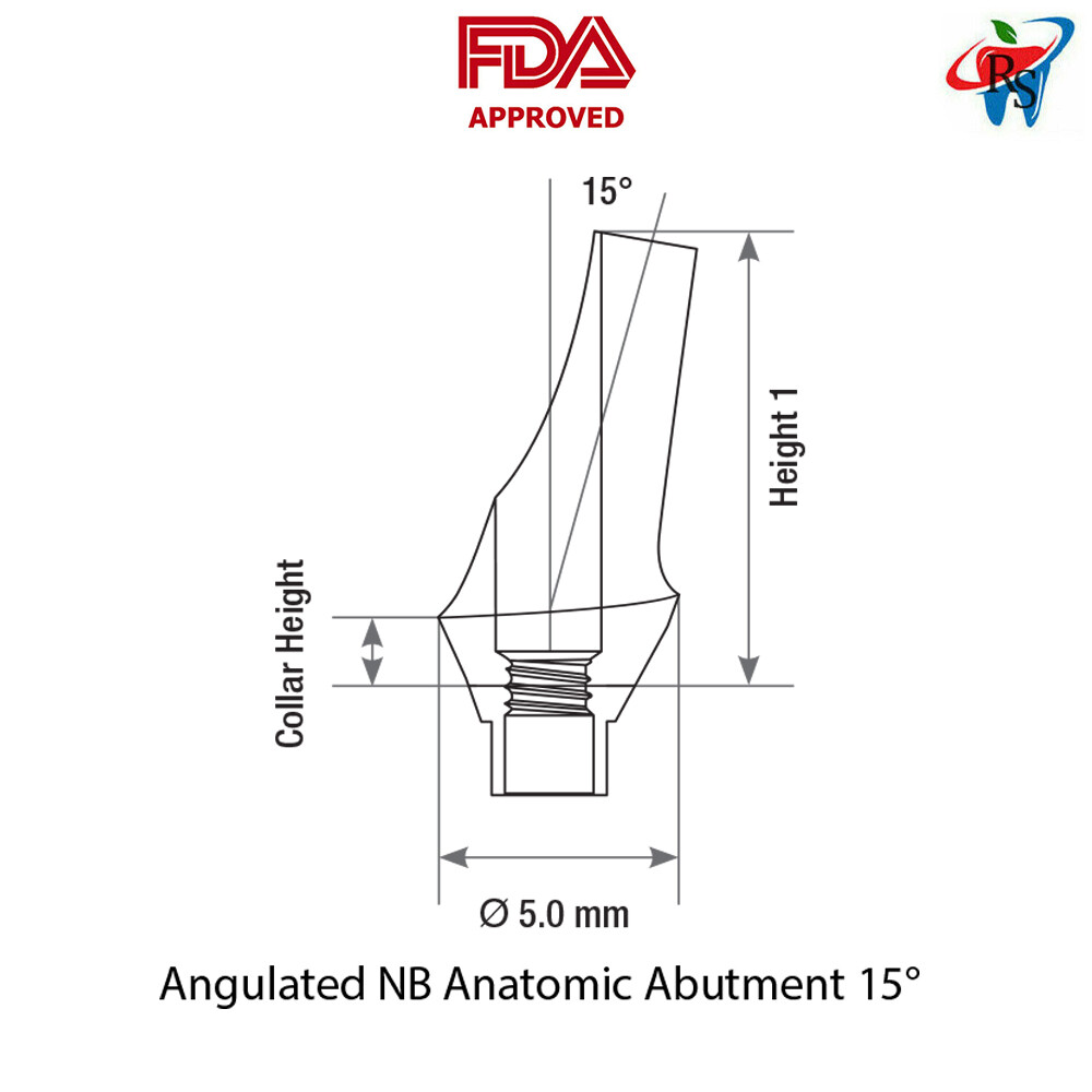 1pcs DSI Abutment Anatomic Angulated 15° Conical Connection NP Ø3.5mm 1.5-4.5mm