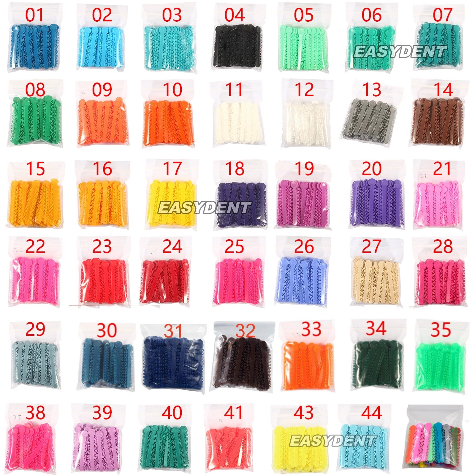 1040Pcs Dental Elastic Ligature Ties Rubber Bands Loops for Orthodontic Braces