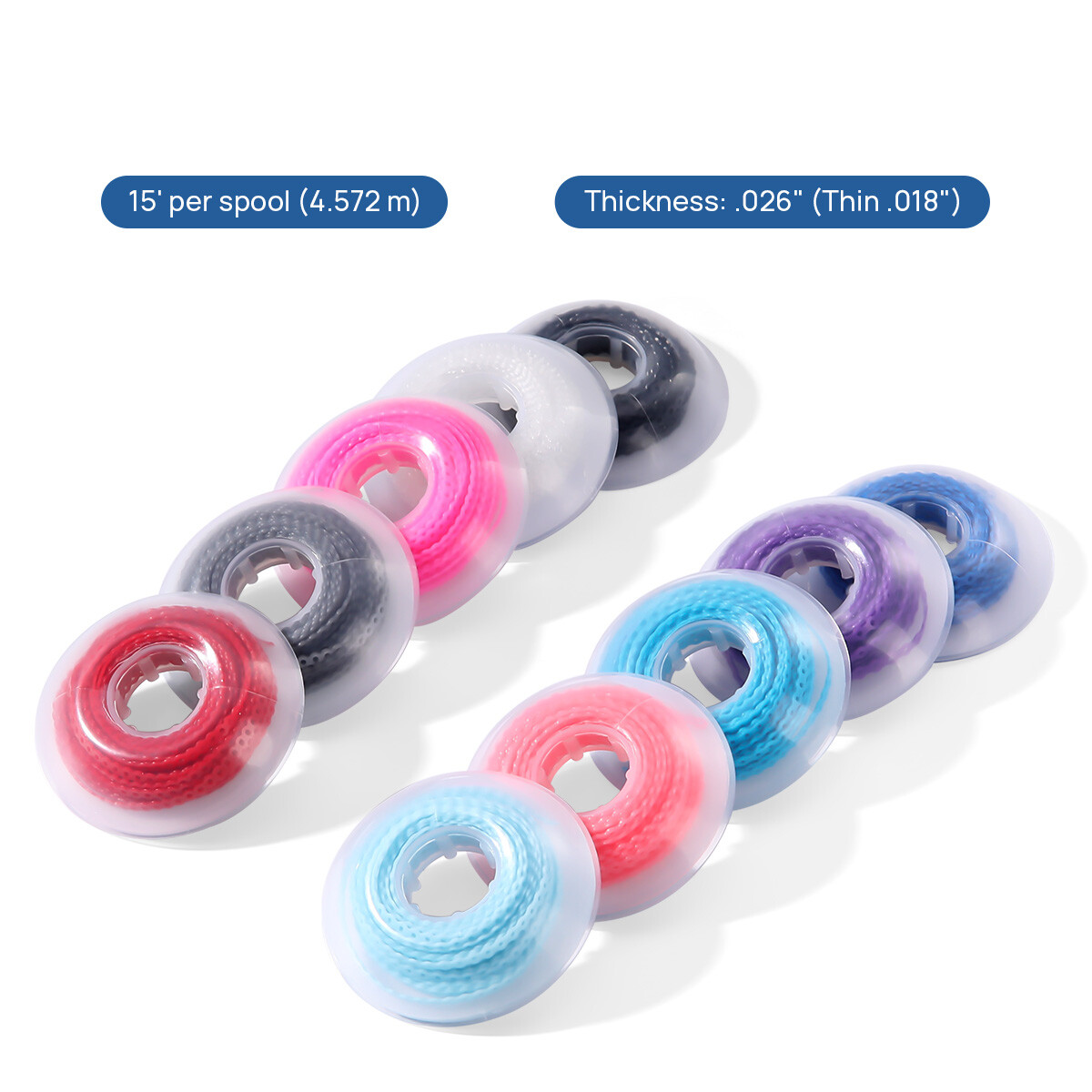 Dental Orthodontic Elastic Rubber Power Chain Braces Bands Short/Long/Close