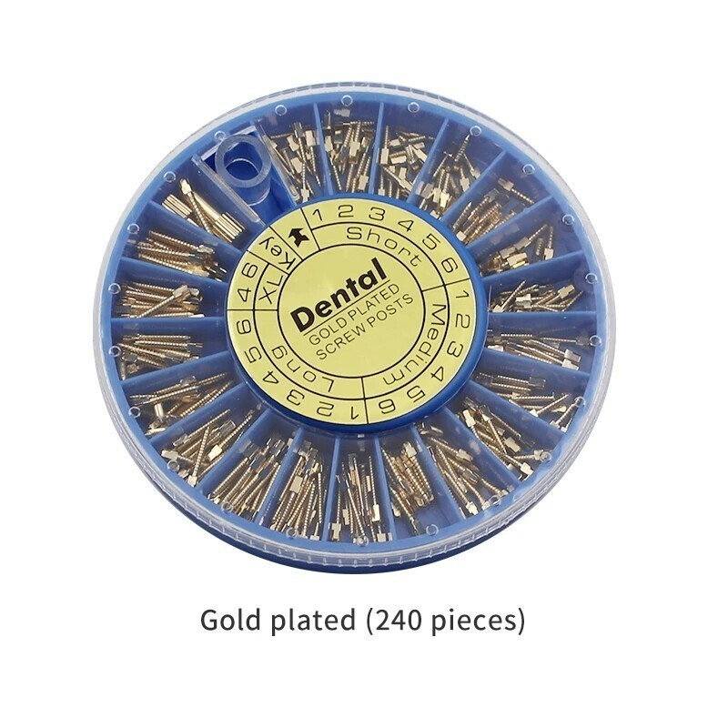 30/120/240Pcs Dental Root Canal Pins Conical Screw Posts Gold Plated/Titanium/SS