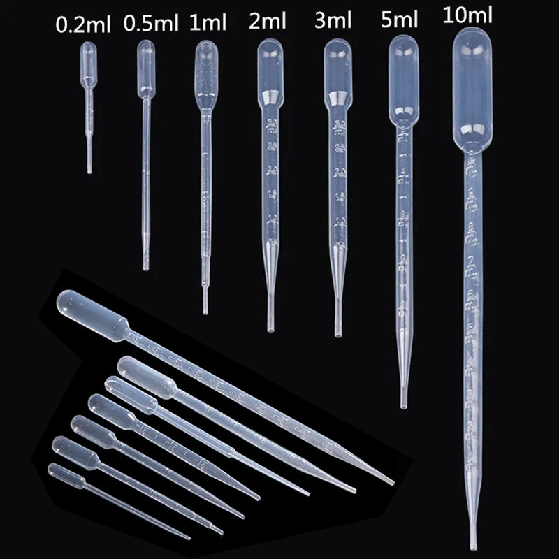 Transfer Pipettes Plastic Transparent Pipettes Disposable Eye Dropper 0.2-10ml