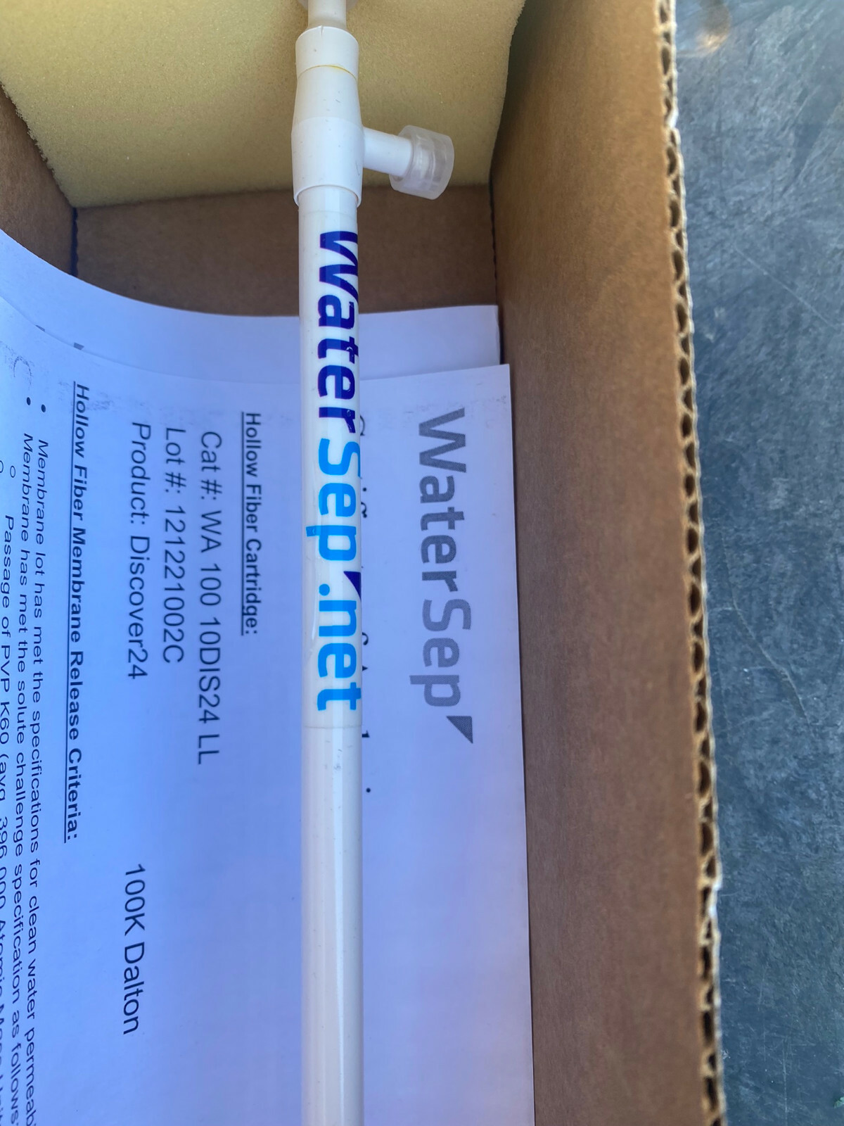 WaterSep WA100-10DIS24LL m-PES 100K Dalton 3/8 x 24