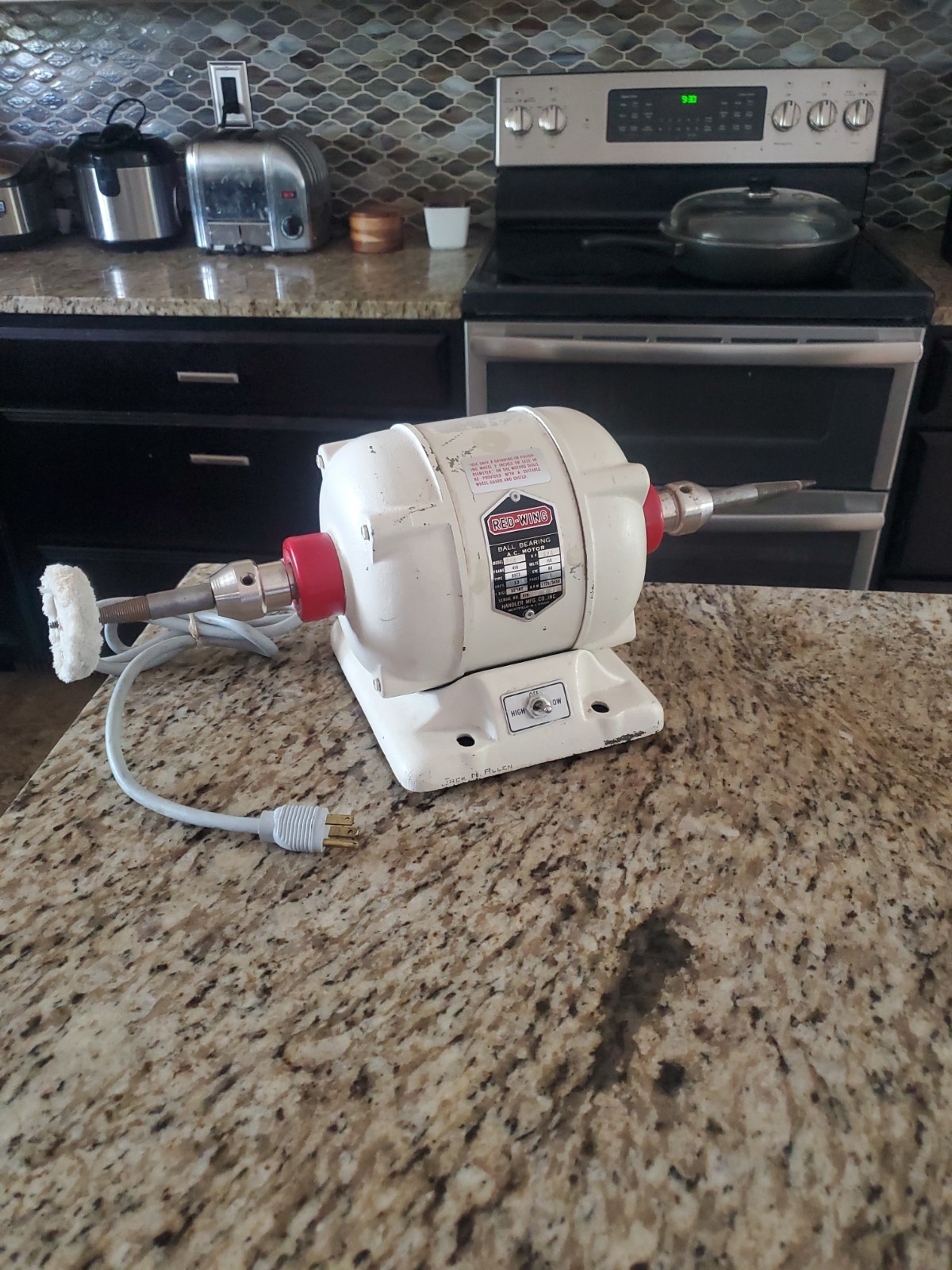 Handler Red Wing Polishing Lathe Model 26A 1/4 HP 1725/3450 RPM