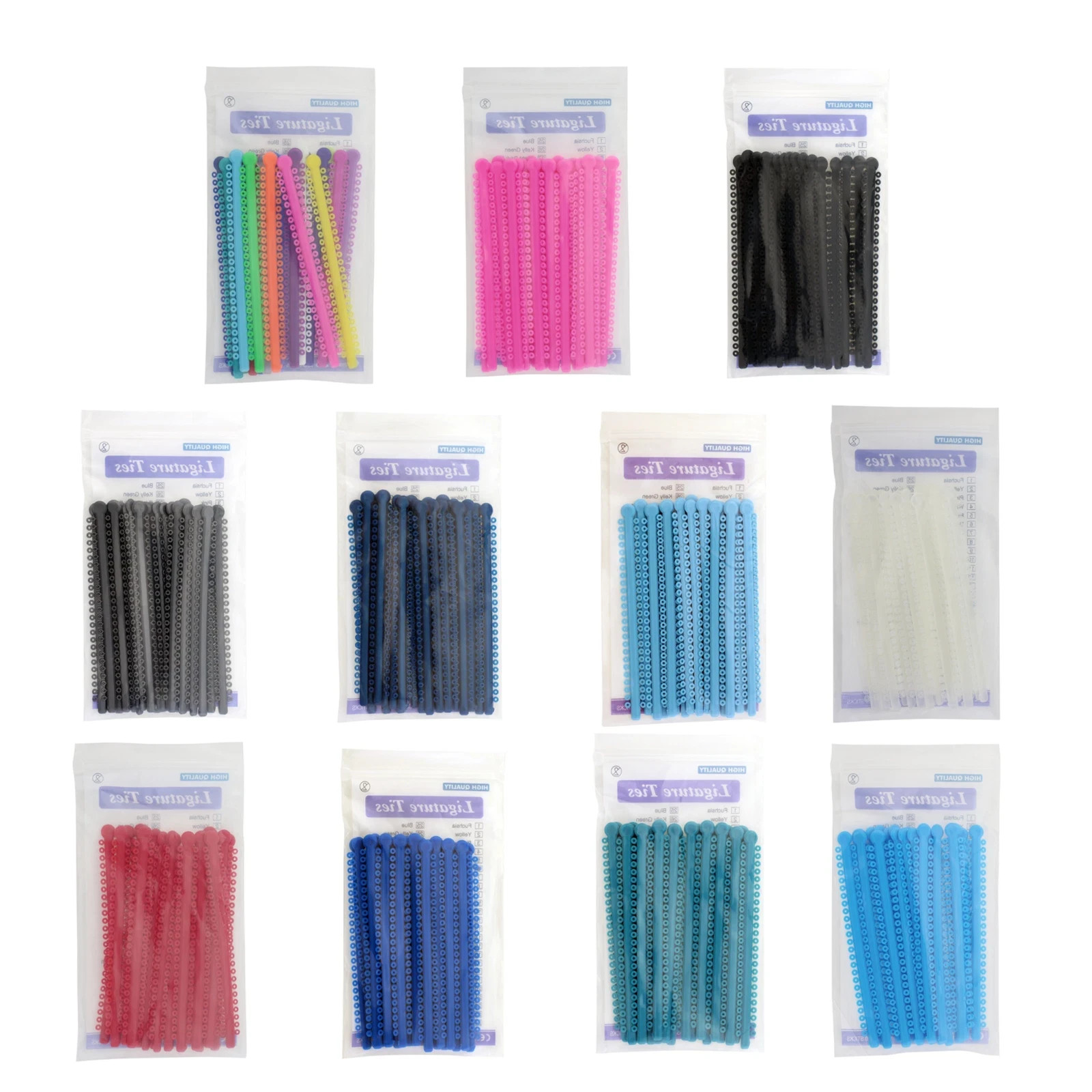 1000Pcs Dental Orthodontic Ligature Ties Elastic Rubber Bands & Brackets Brace