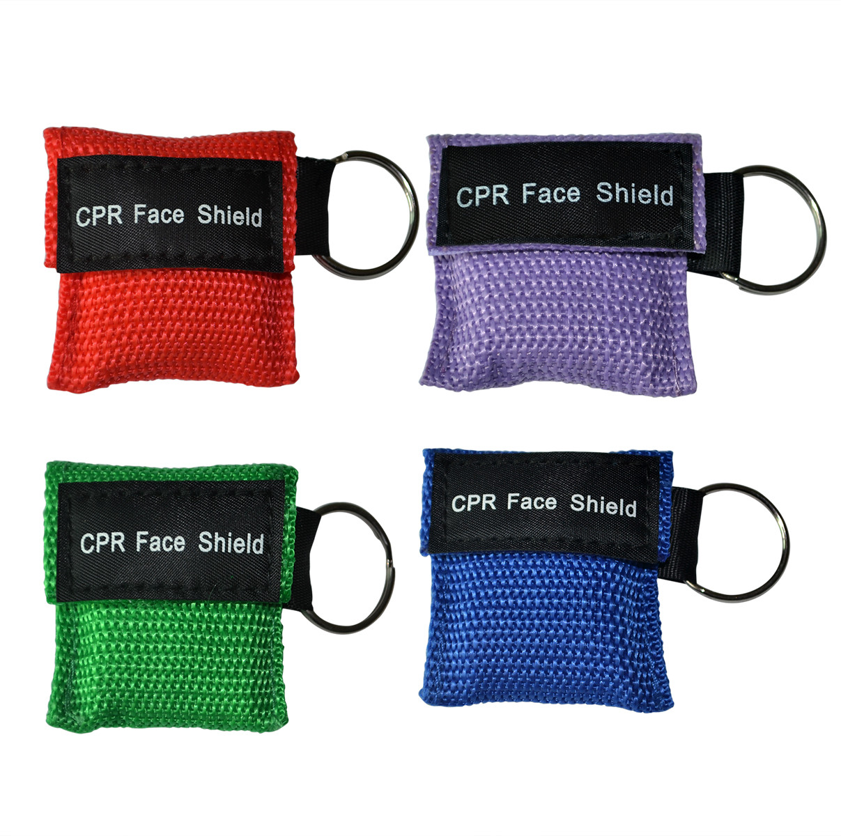 8pcs CPR Printed Nylon Keychain Pouch first aid kit cpr CPR Face Shield