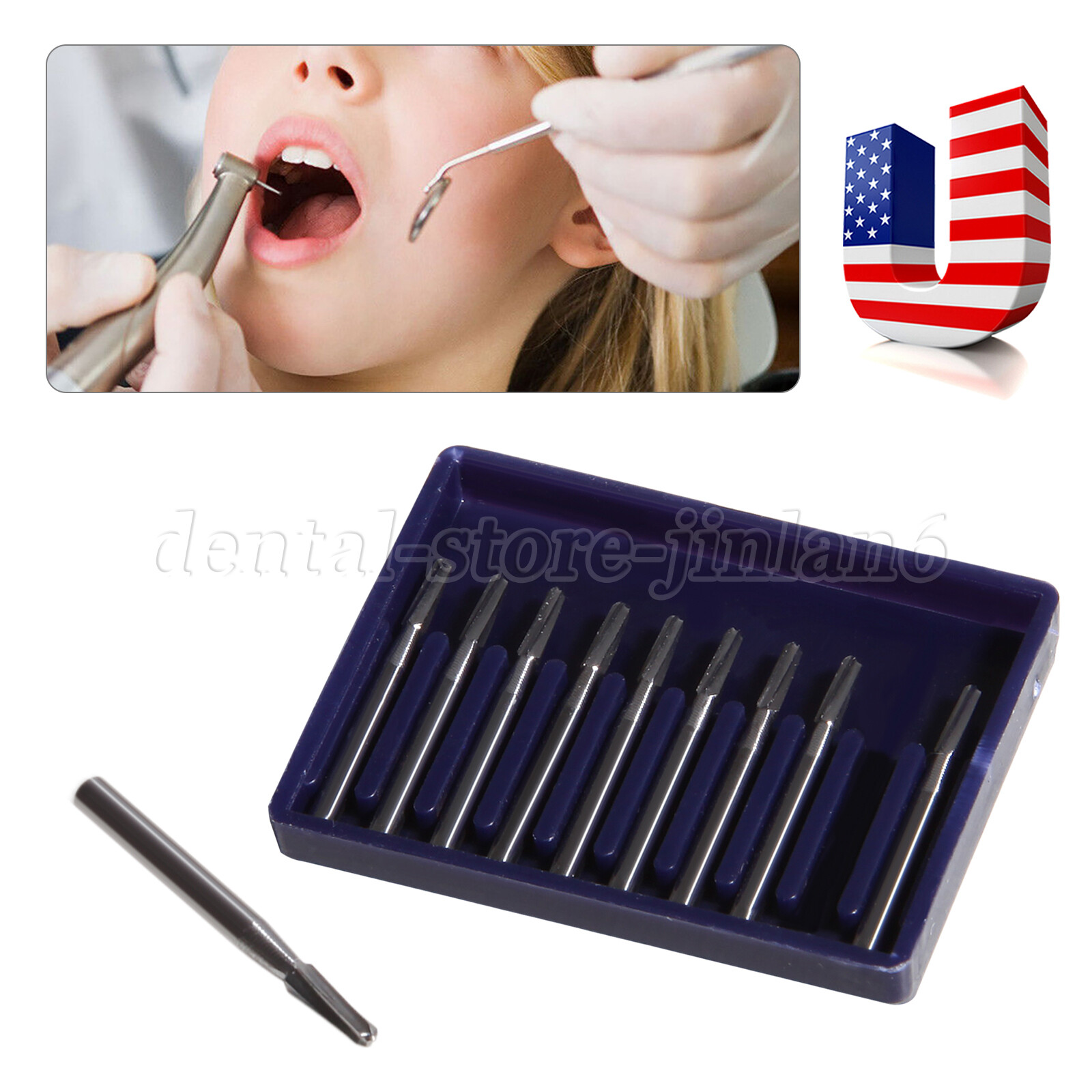 Dental Tungsten Carbide Burs FG Round Taper End High Speed FG 1172