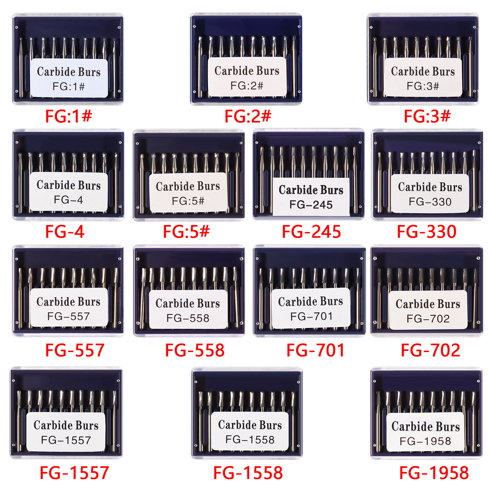 Dental FG Fresas de carburo de tungsteno For Alta Velocidad pieza de mano