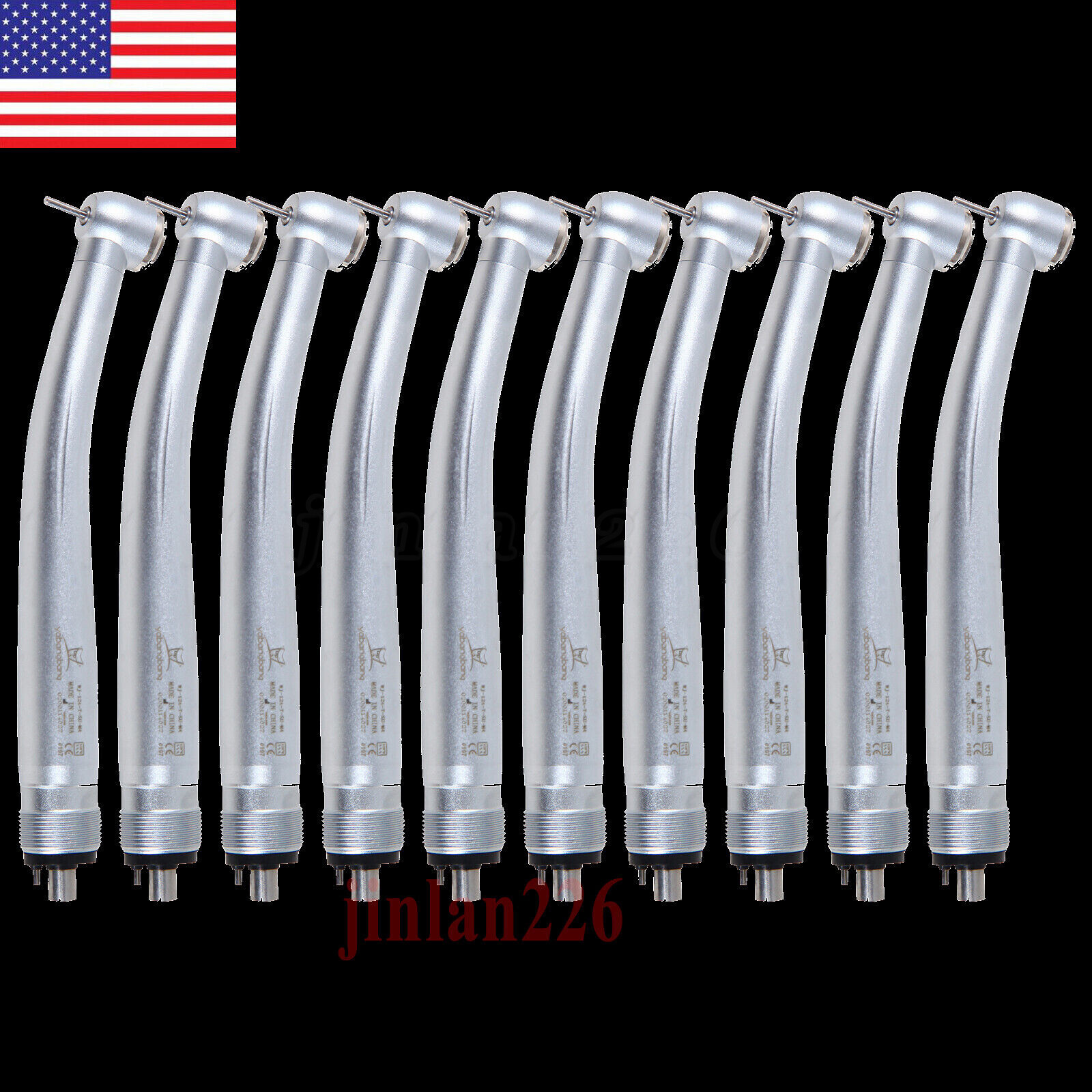 10 * Yabangbang Dental High Speed Handpiece Push Button Turbine 4-Holes