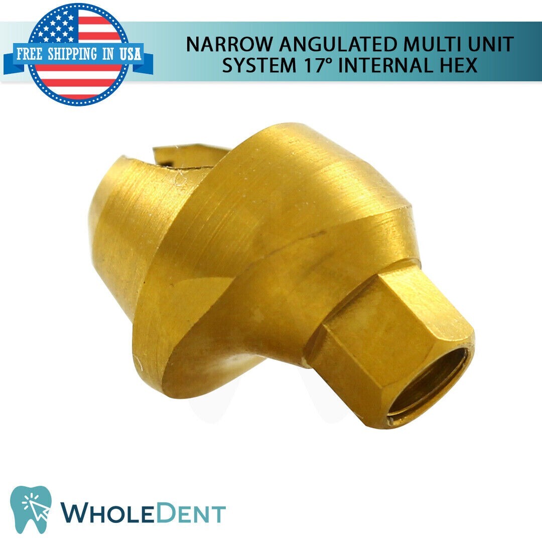 5x Narrow Angulated Abutment Multi Unit 1.6mm System 17° Internal Hex