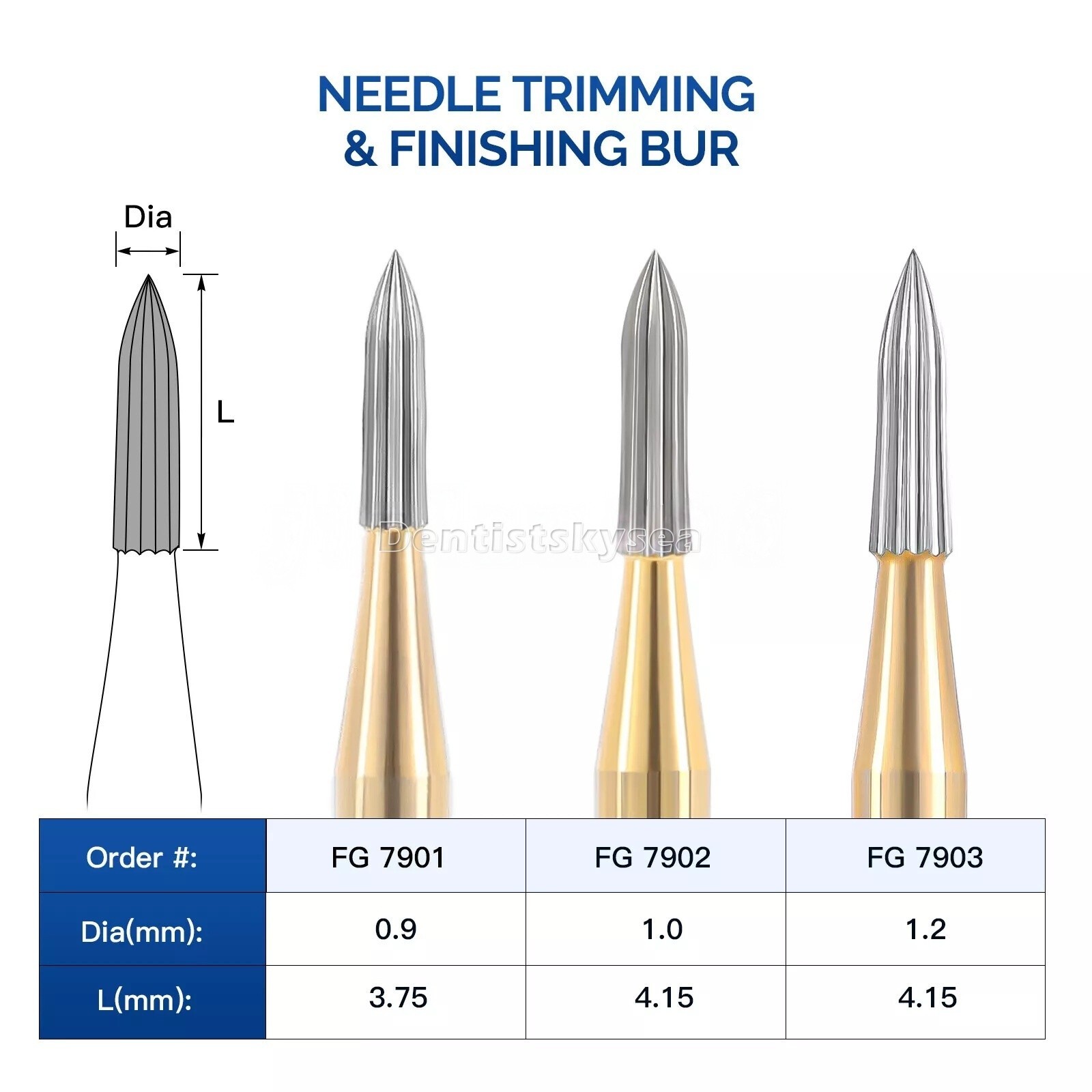 Dental Orthodontic Trimming and Finishing Carbide Burs Need Egg for HP, 5/10PCS