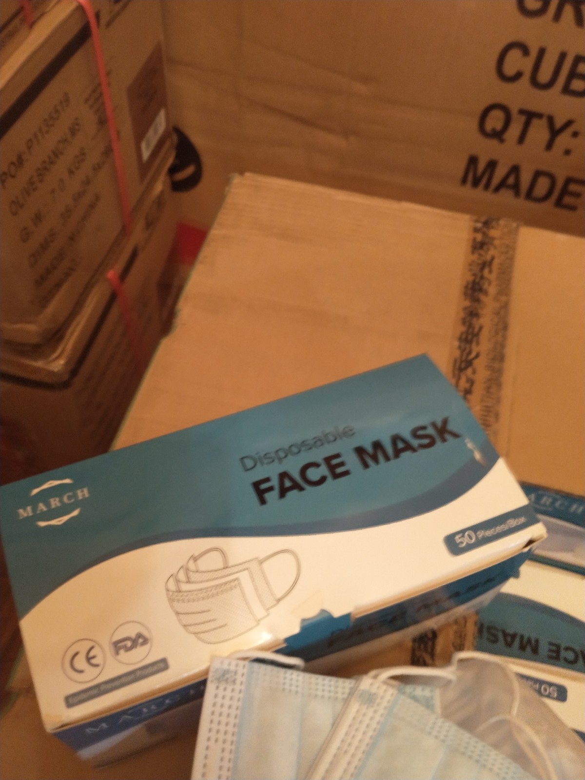 50 PCS Disposable Face Mask Non Medical Surgical 3 Ply Ear loop Blue Masks