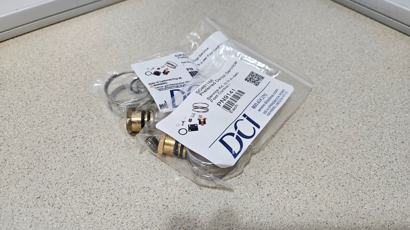 NEW, QTY 2, DCI 9141, A-dec Foot Control Repair Kits, PN 90.0010.00