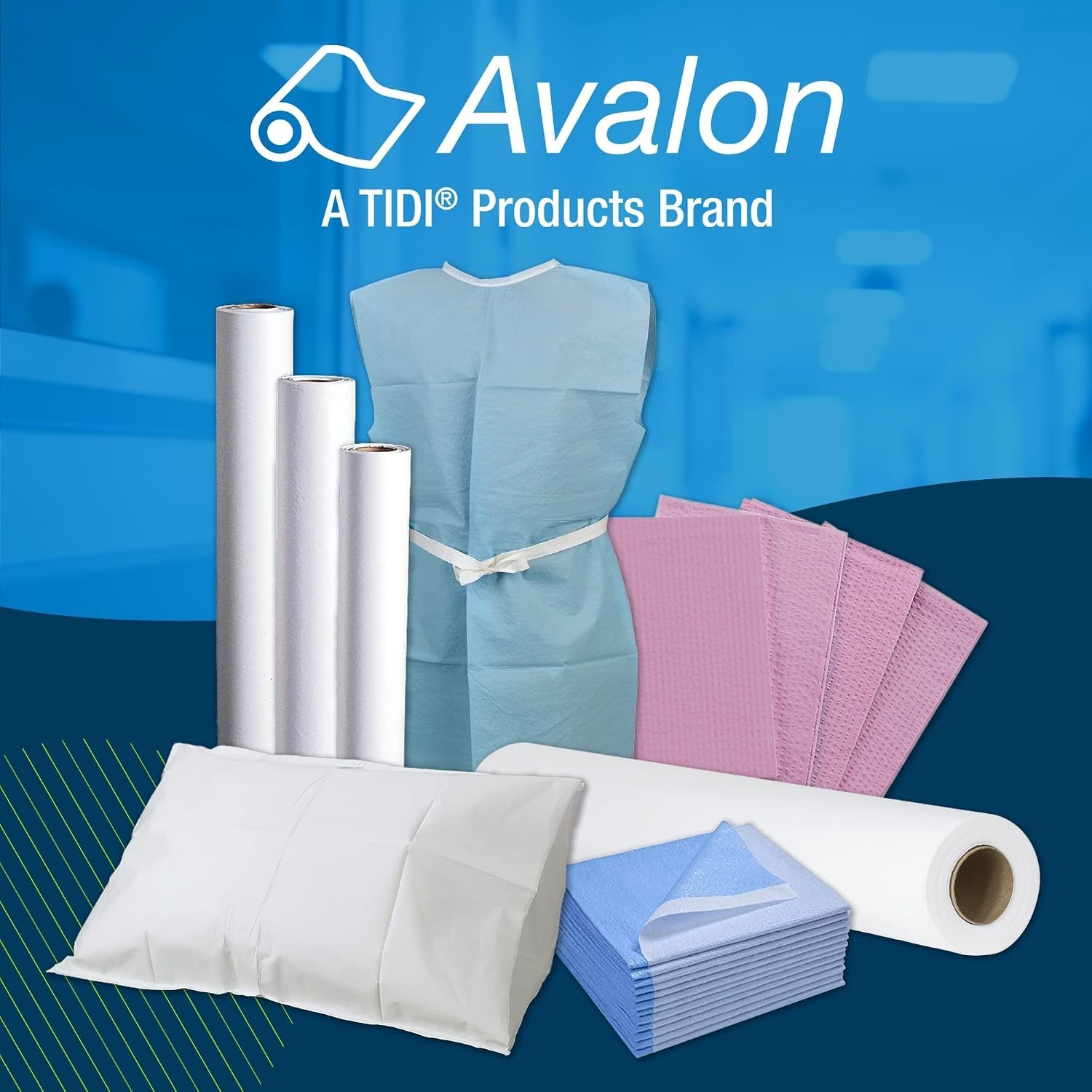Avalon Dental Bib, Pink Mauve, 3 Layers, 13” W x 18” L Pack of 500 ― Disposab…
