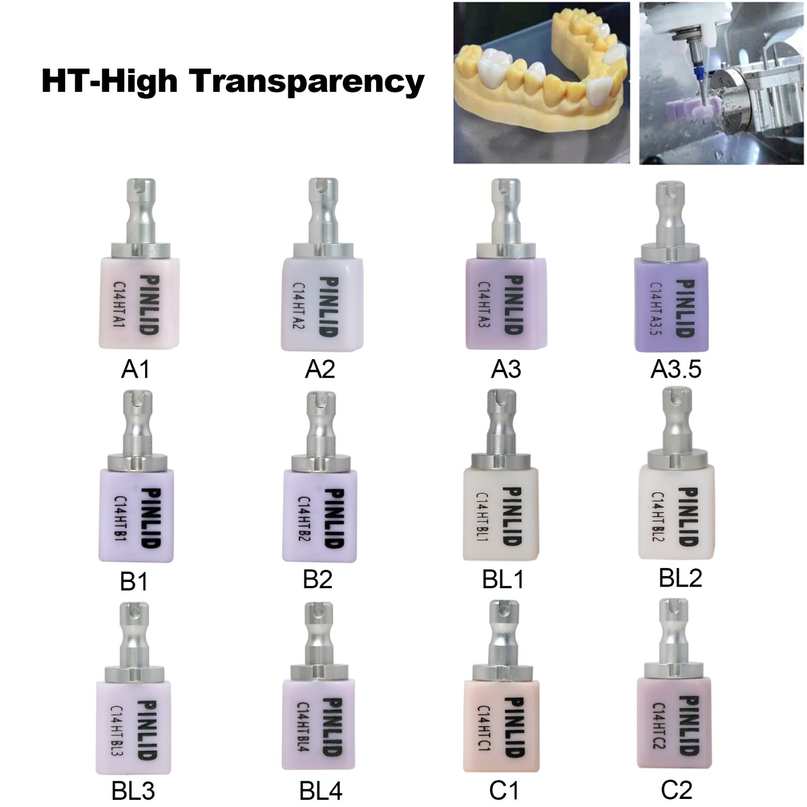Dental C14 HT/LT/MT Emax Glass Ceramic Blocks Lithium Disilicate CAD/CAM CEREC
