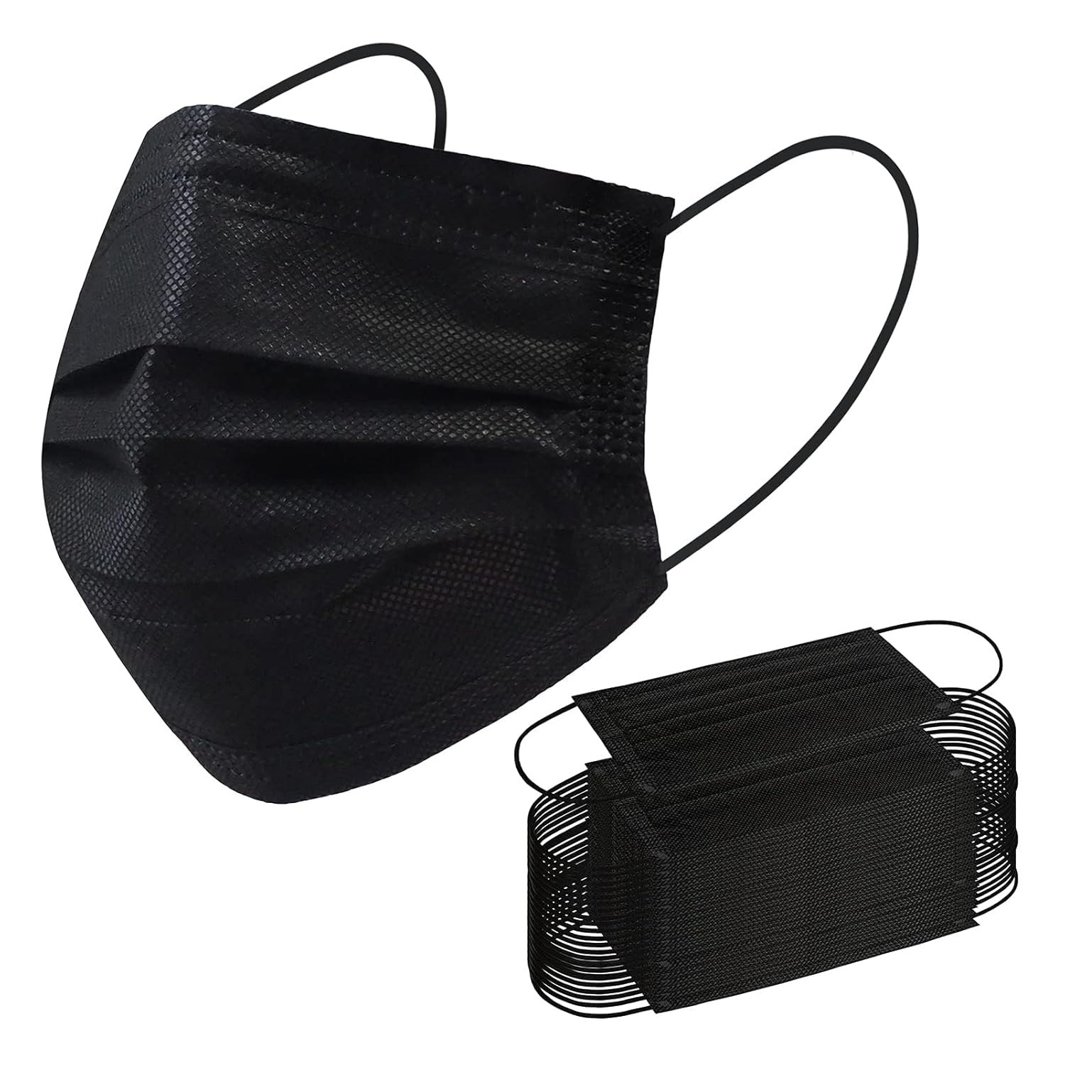 Disposable Face Mask 100 PCS Black Masks 3 Ply Protection Face Masks black