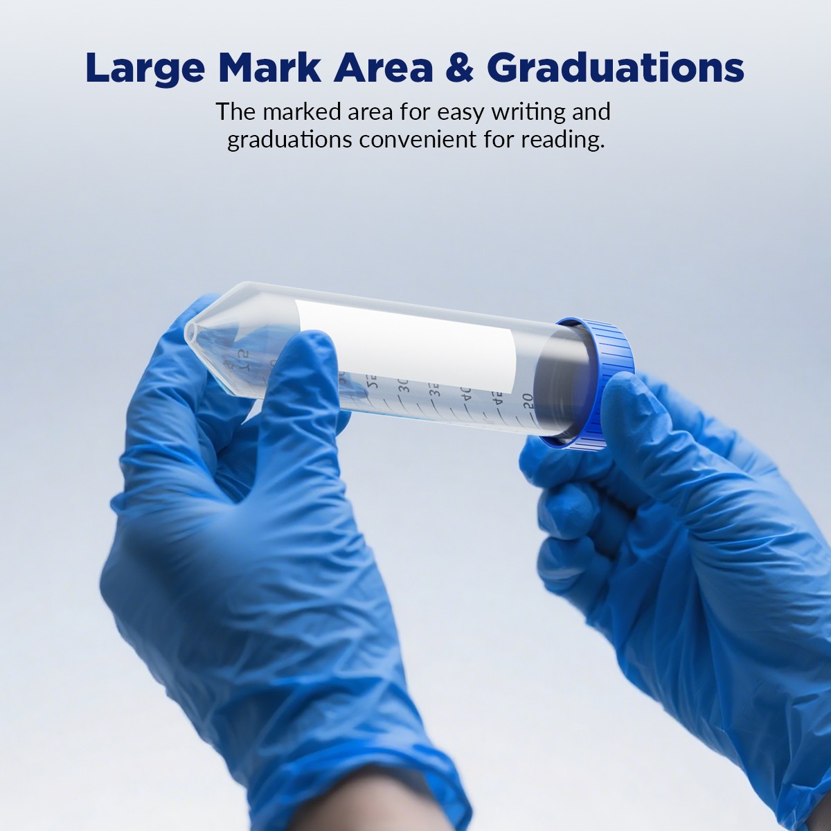 50mL Conical Centrifuge Test Tubes,Sterile,w/Screw Caps Graduated Write-on Spot