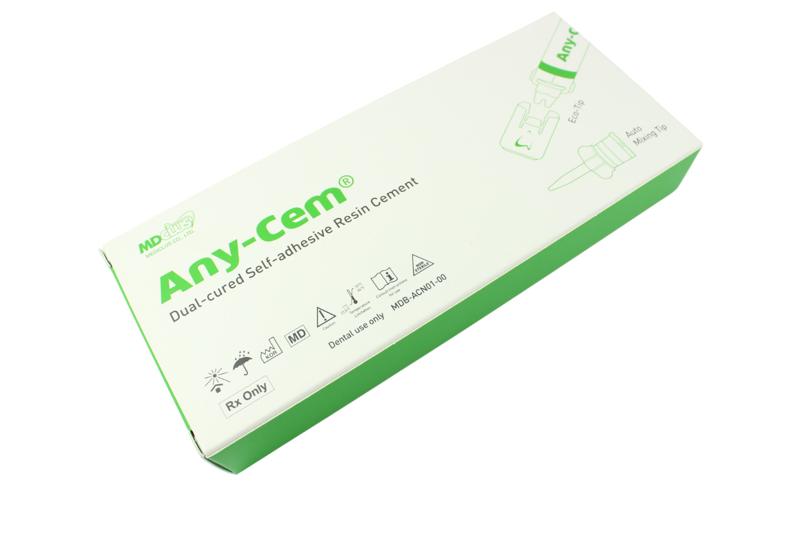 x1 MEDICLUS Any-Cem Dual Cure Resin Material 6g Automix Syringe & 10 Tips