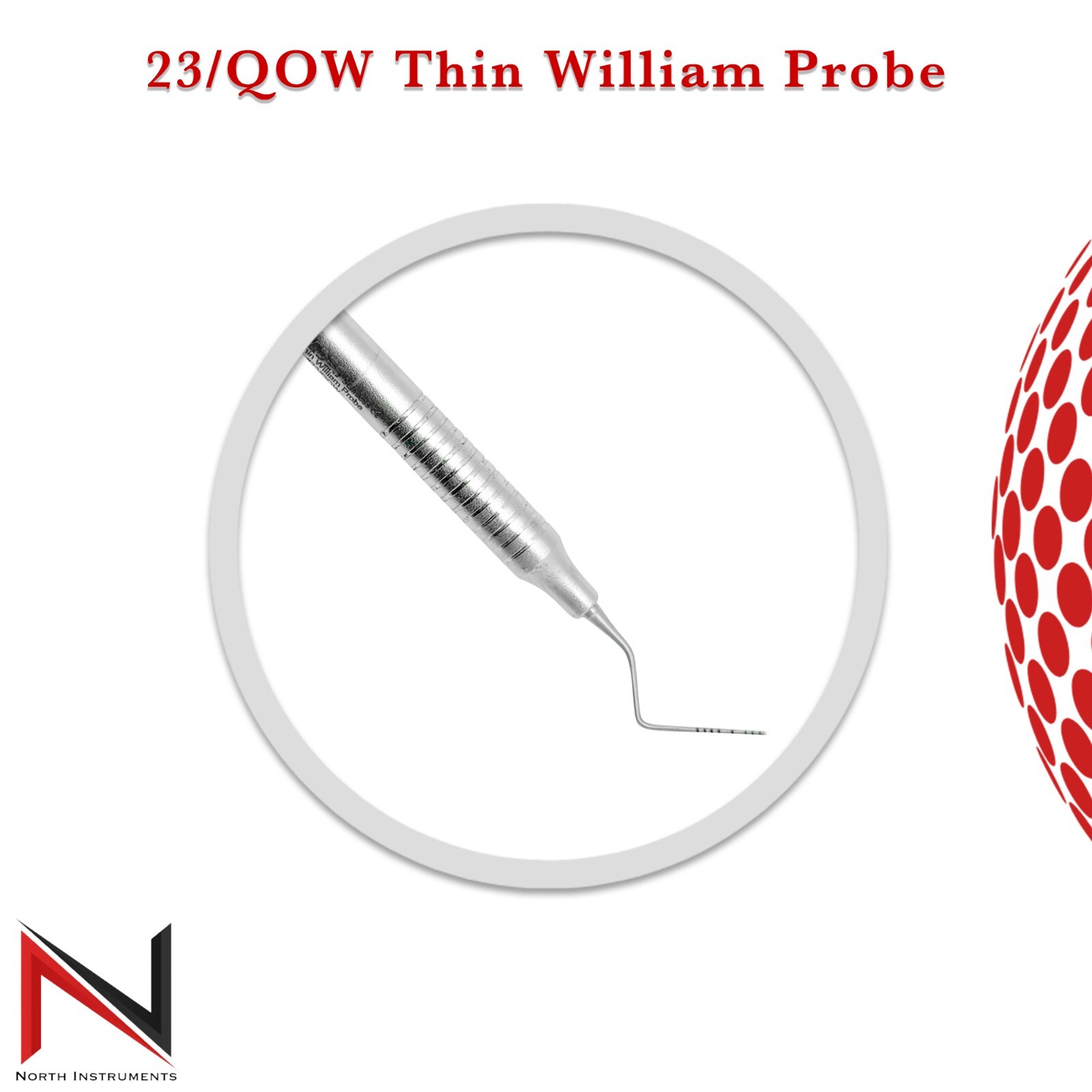 23/QOW Thin William Screening Probe Color Coded Dental Periodontal Instruments