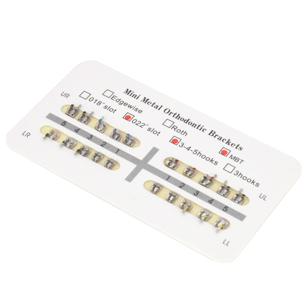 20 Pcs Dental Orthodontic Metal Brackets Braces No/3/345 Hook 018/022 Edgewise