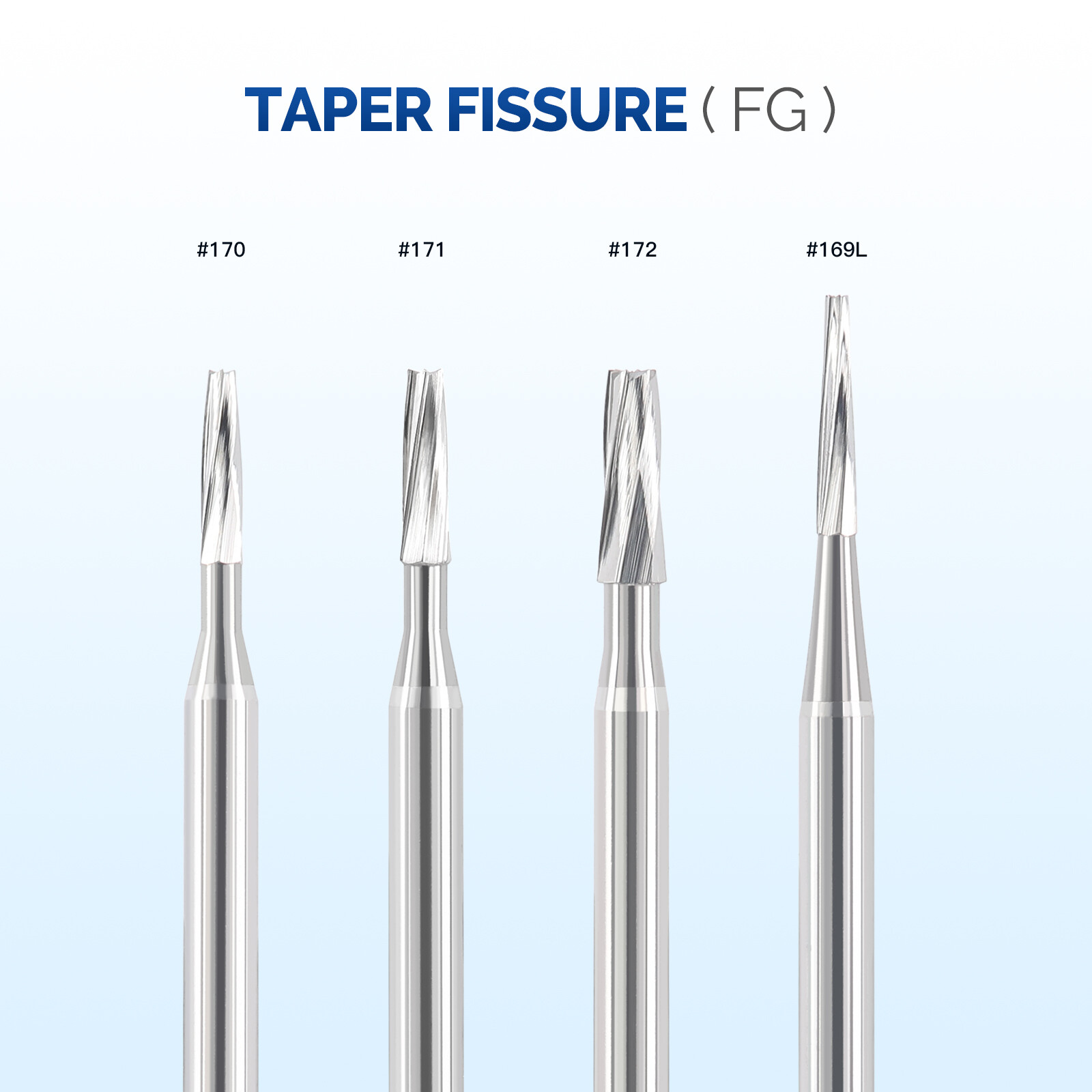 JMU Dental Taper Fissure Carbide Burs FG #169L Taper Fissure Long Head
