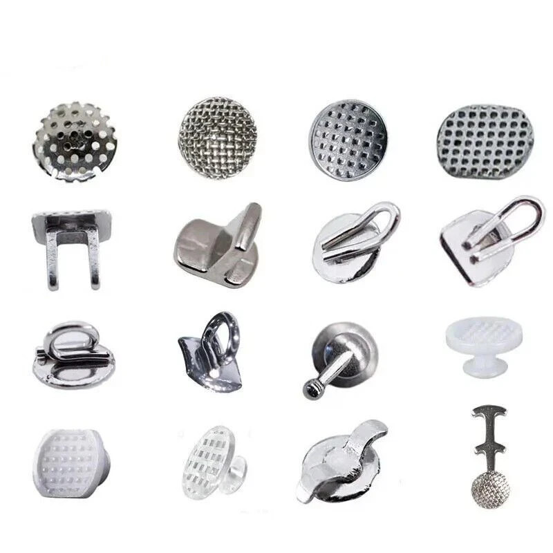 47 Model Dental Orthodontic Lingual Buttons & Crimpable Hook Round/Rectangular