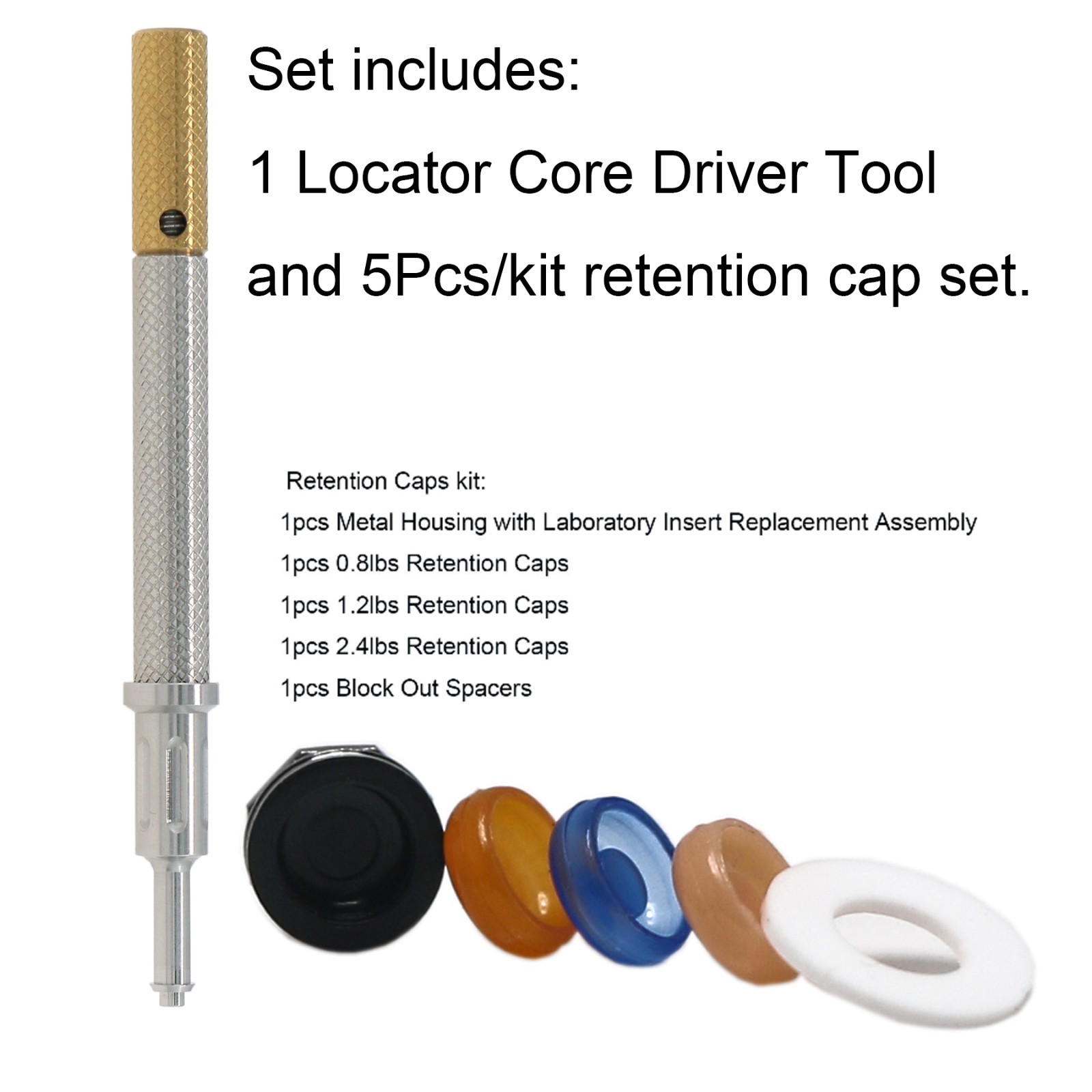 US Dental Retention Cap Set And Male Cap Insertion Extraction Locator core Tool
