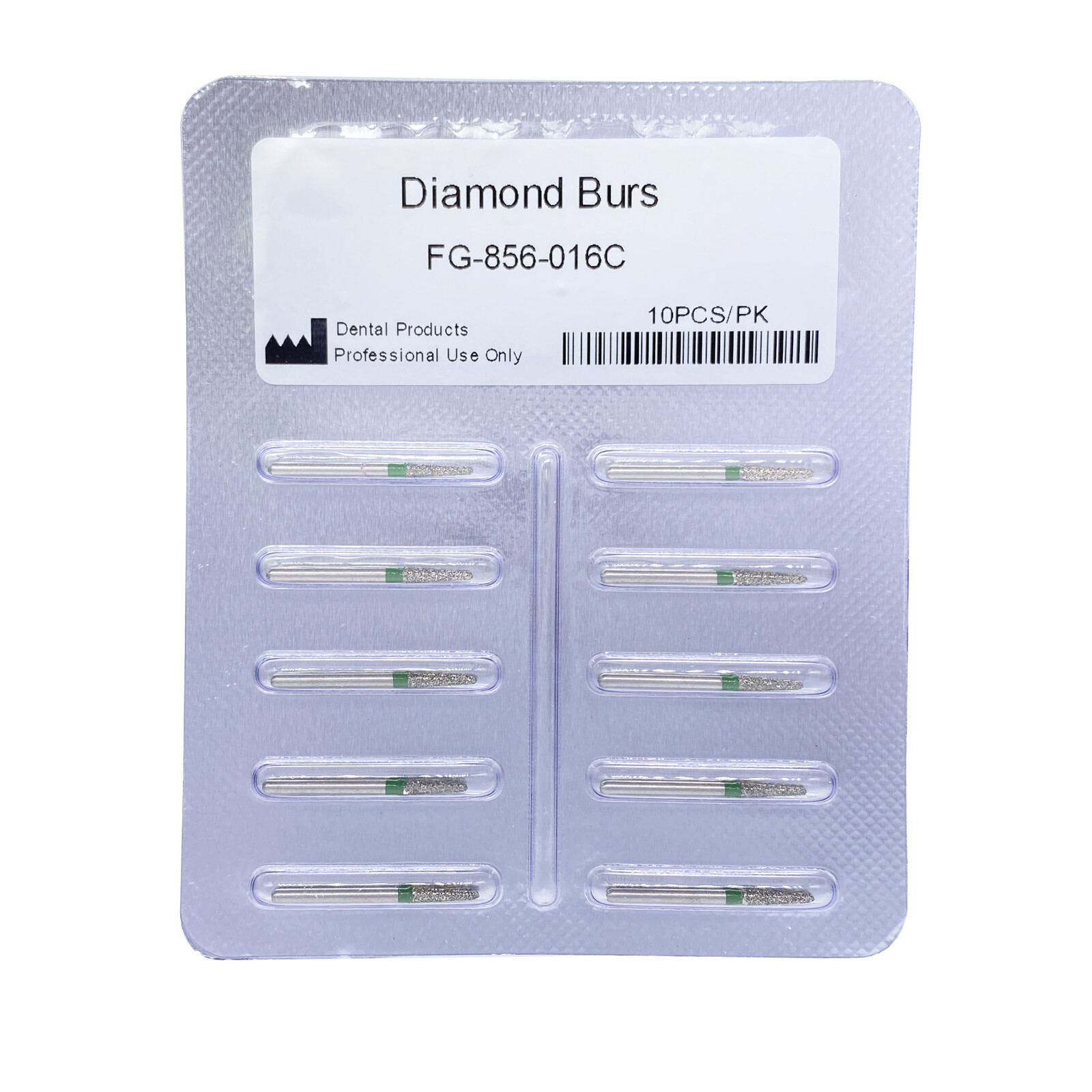Dental Diamond Burs FG 856/016C Round End Taper Coarse Grit Green High Speed Bur