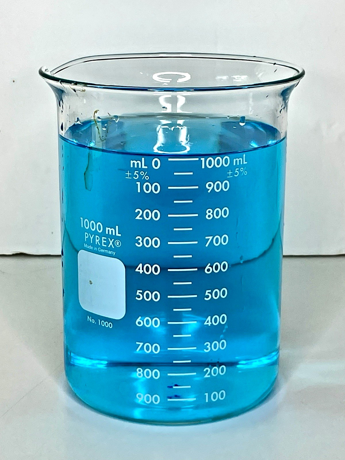 PYREX 1000 ml Glass Beaker Borosilicate No 1000 Made in Germany Science Lab