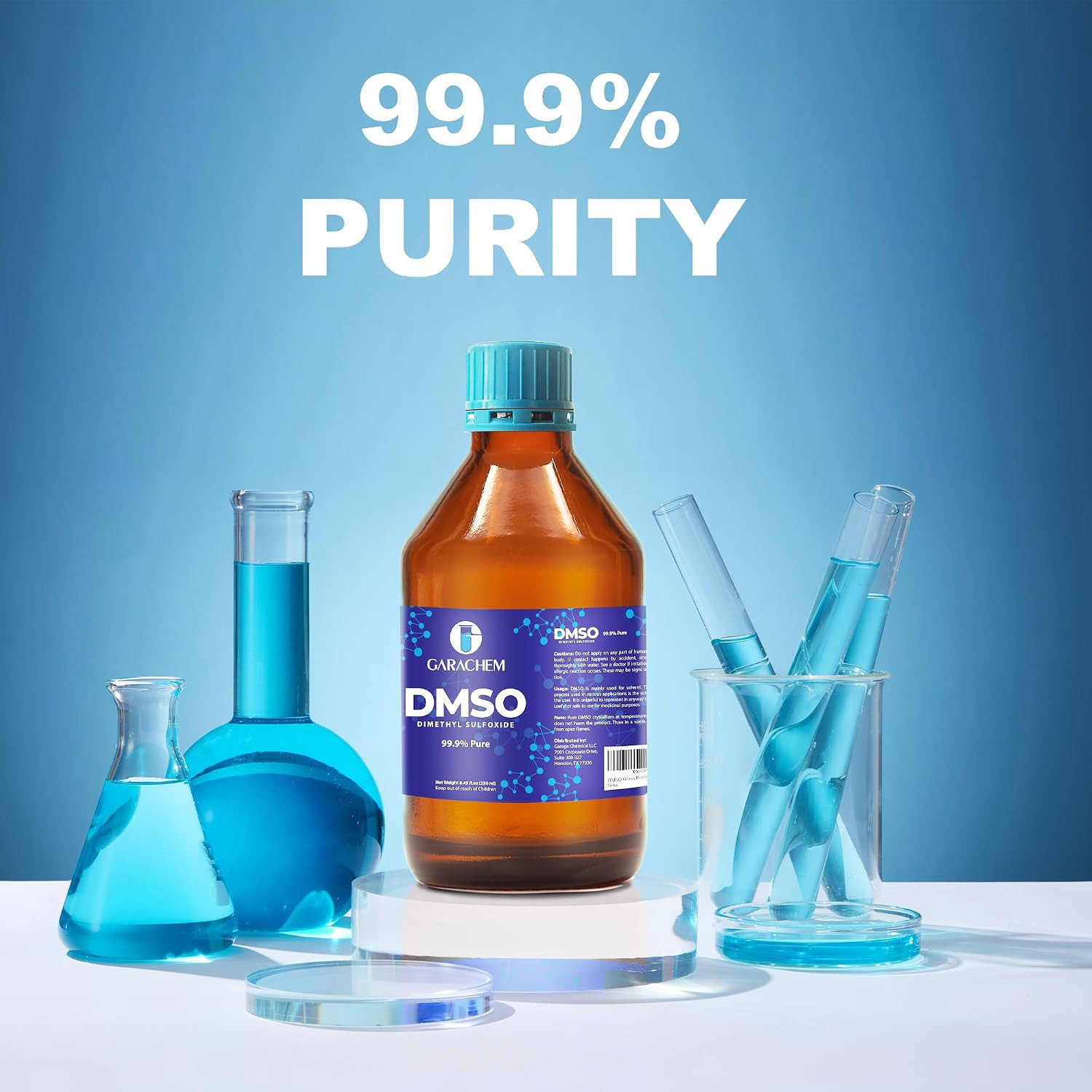 GARACHEM Pure DMSO in a Glass Bottle, Pure Liquid Dimethyl Sulfoxide 8 OZ, Non-D