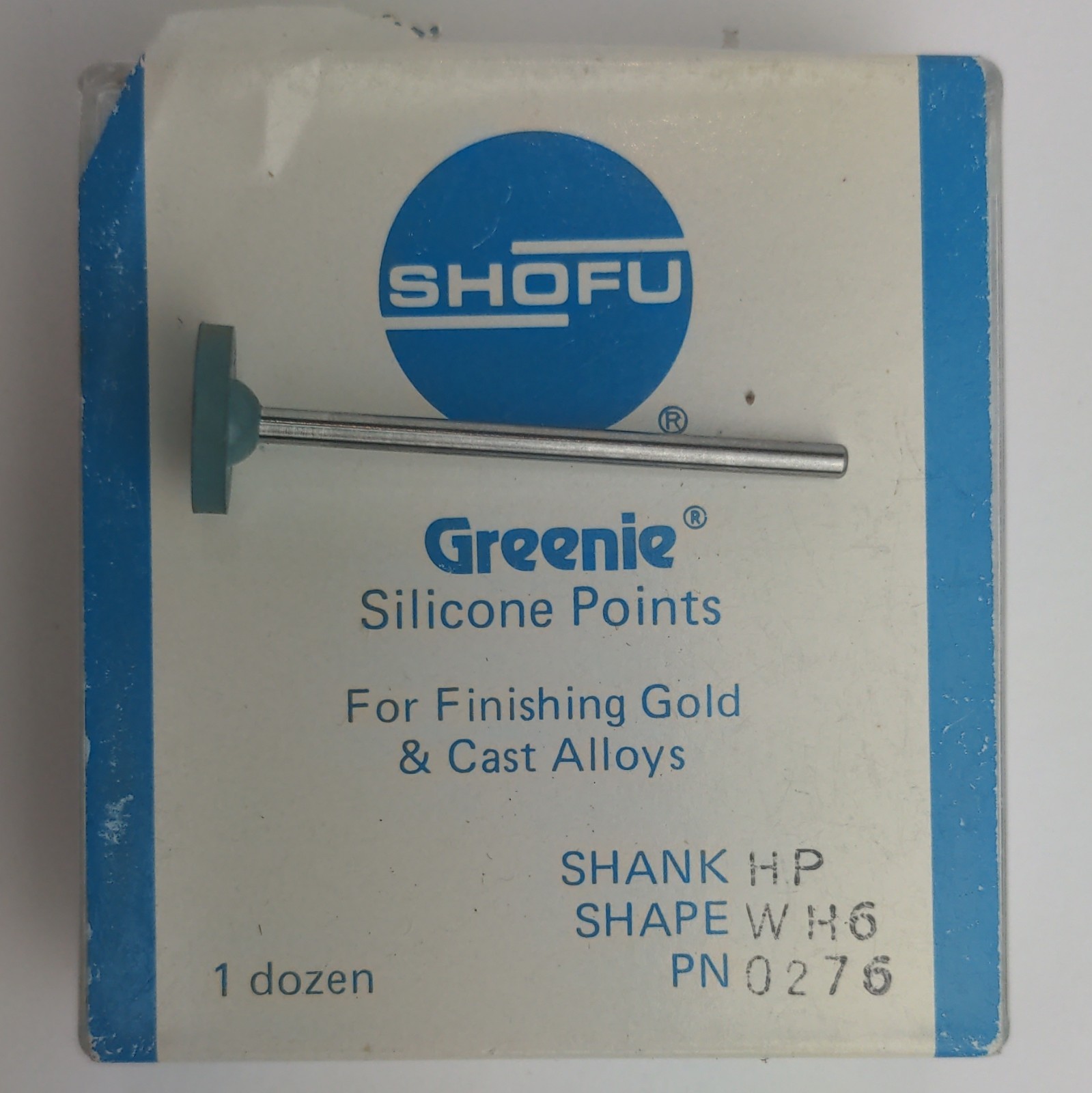 Shofu Greenie Silicone Points HP Long Straight Shank WH6 PN 0276 (10 pieces)