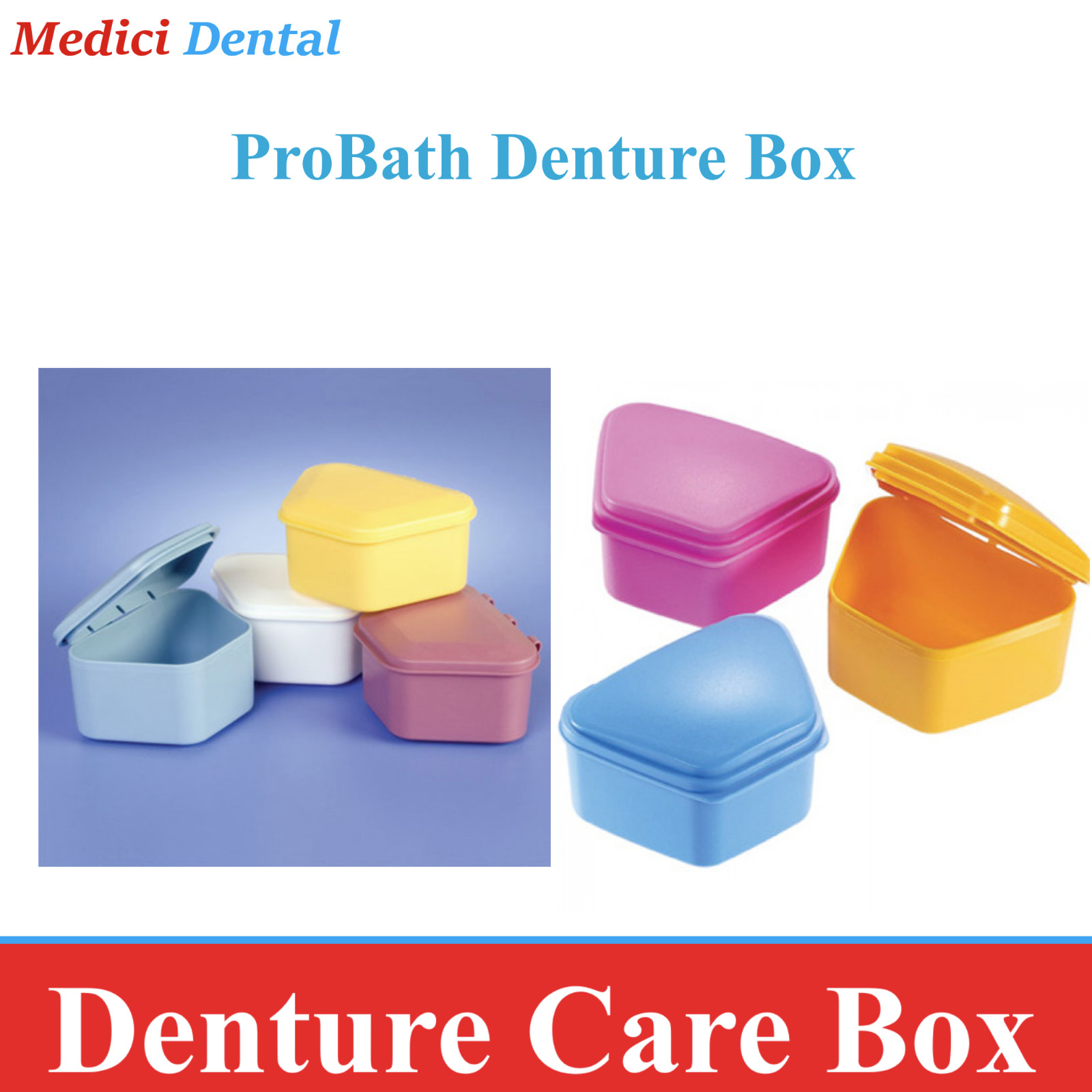 Denture Care Retainer Box with Tray Denture Toothbrush with Rinsing Basket
