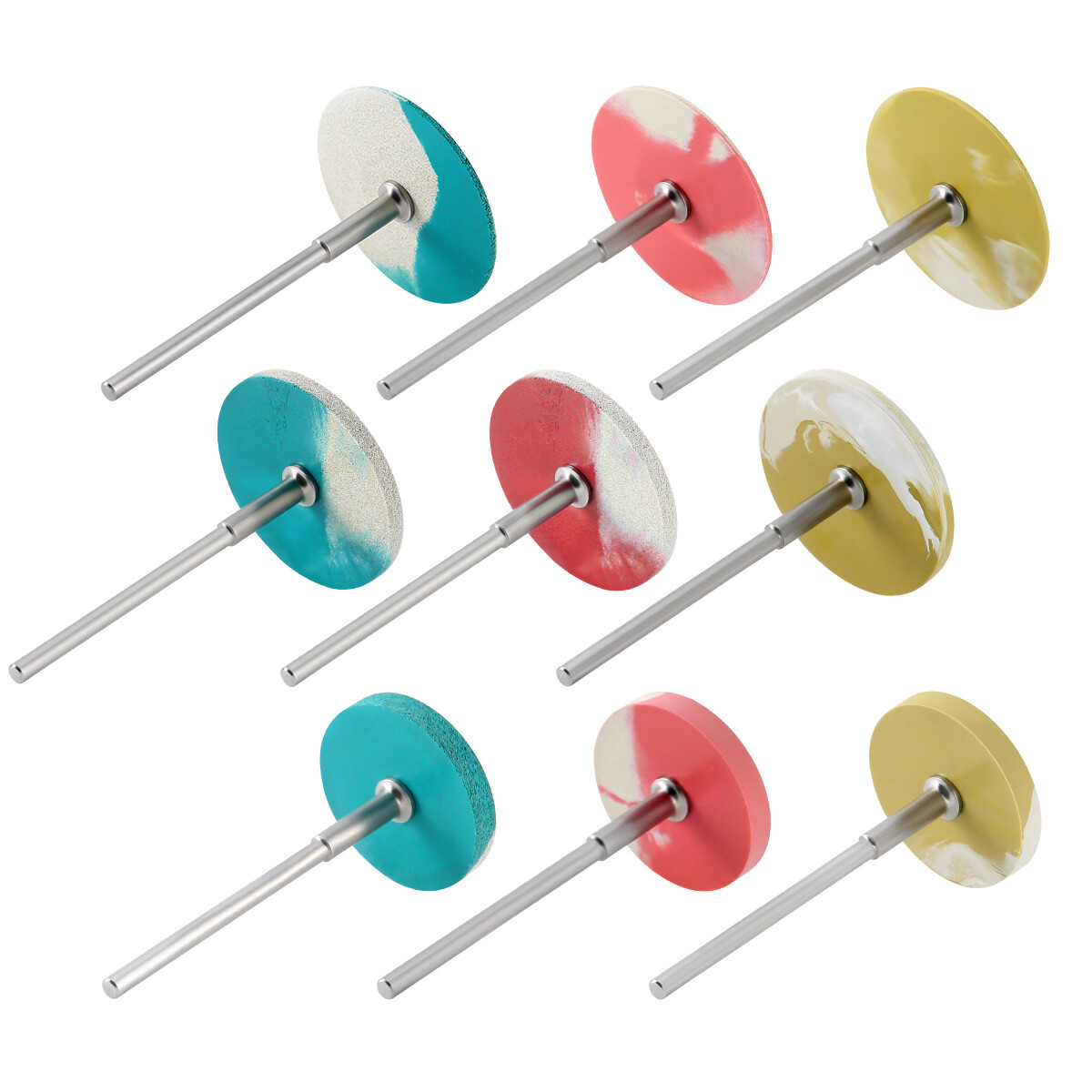 Dental Rubber Diamond Polisher Wheels Disc Burs HP 2.35mm Coarse Medium Fine