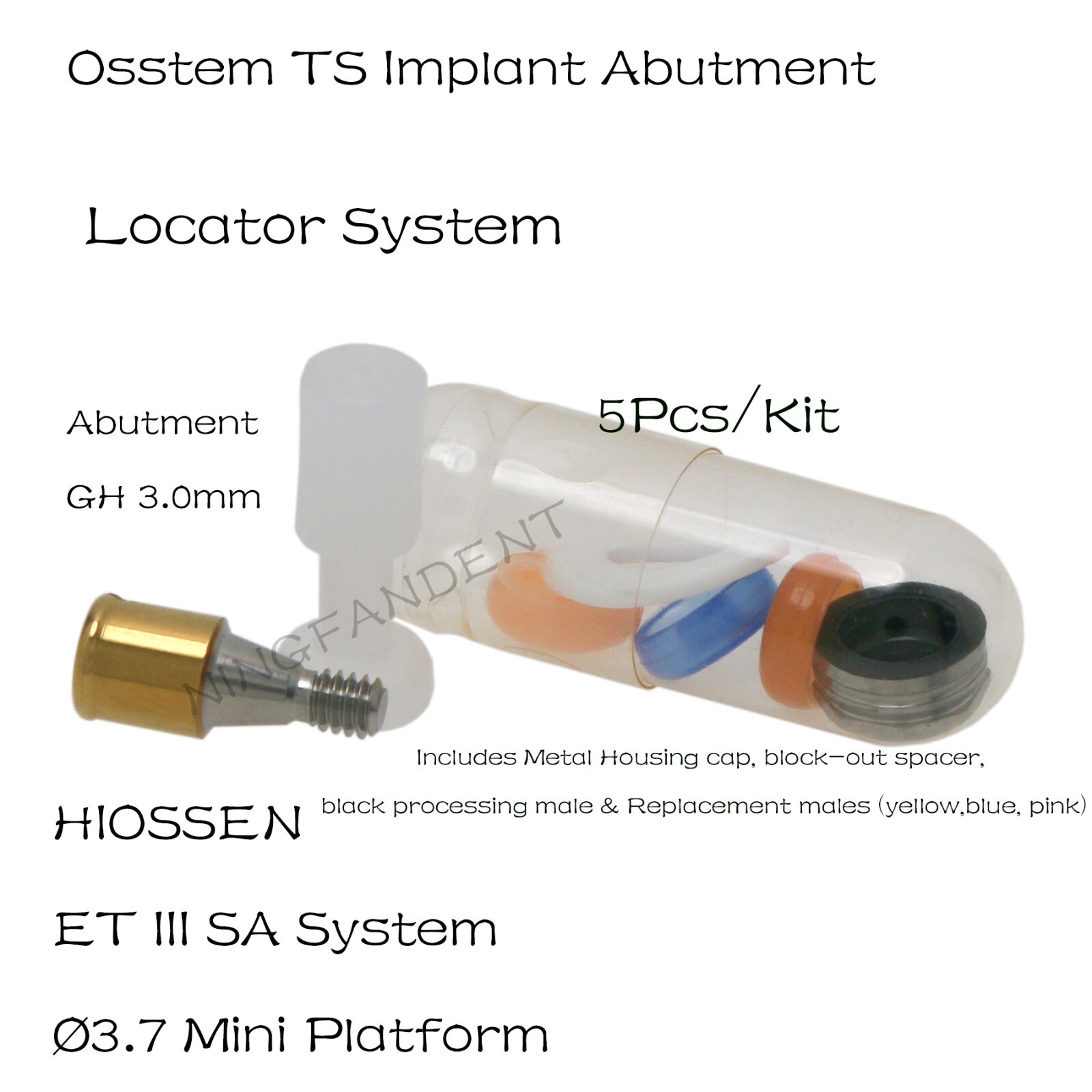 US Implant Locator Abutment & Retention Caps For Hiossen ET III Mini/Standard