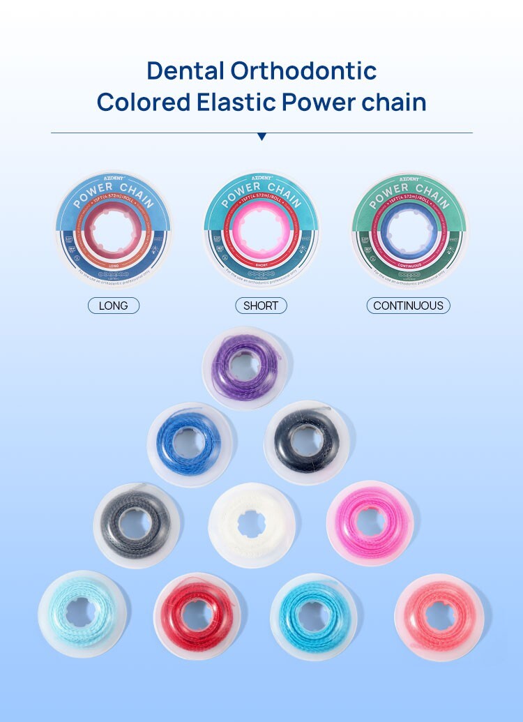 Ortodoncia pulsera de cadena de potencia de Goma elástica corta / larga / cercan