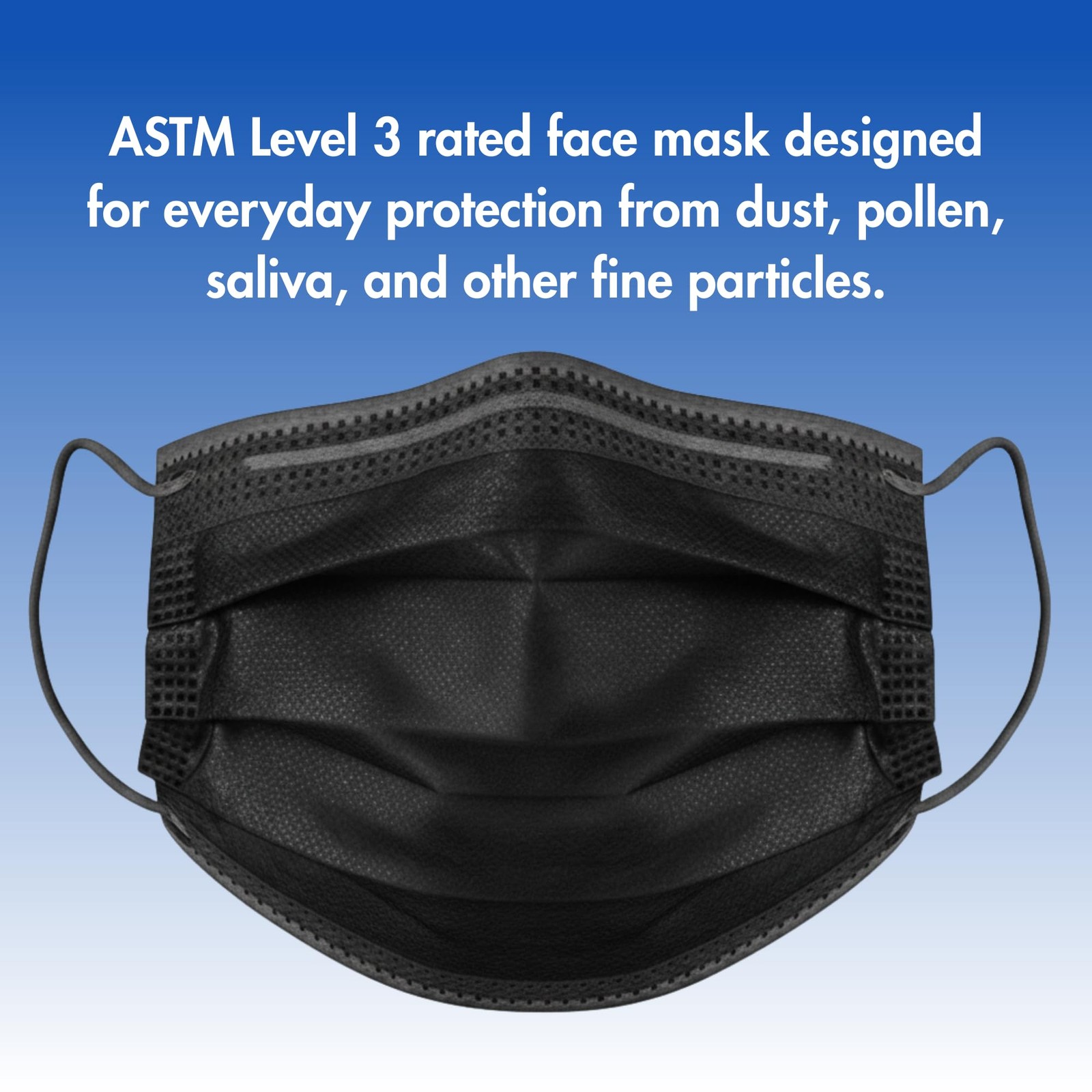 Criterion ASTM Level 3 Disposable Face Mask – Black, 3-Ply, Fluid Resistant, …